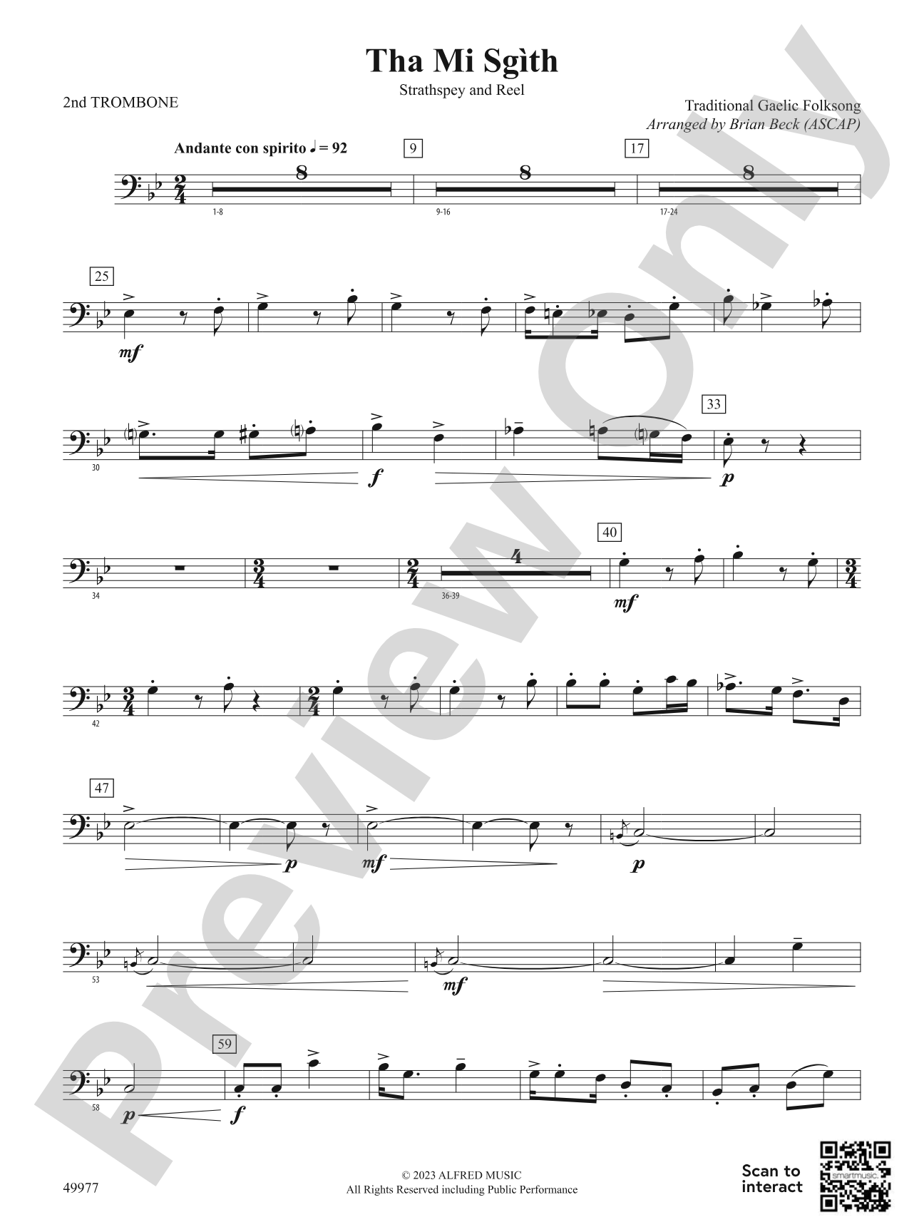 Tha Mi Sgìth: 2nd Trombone