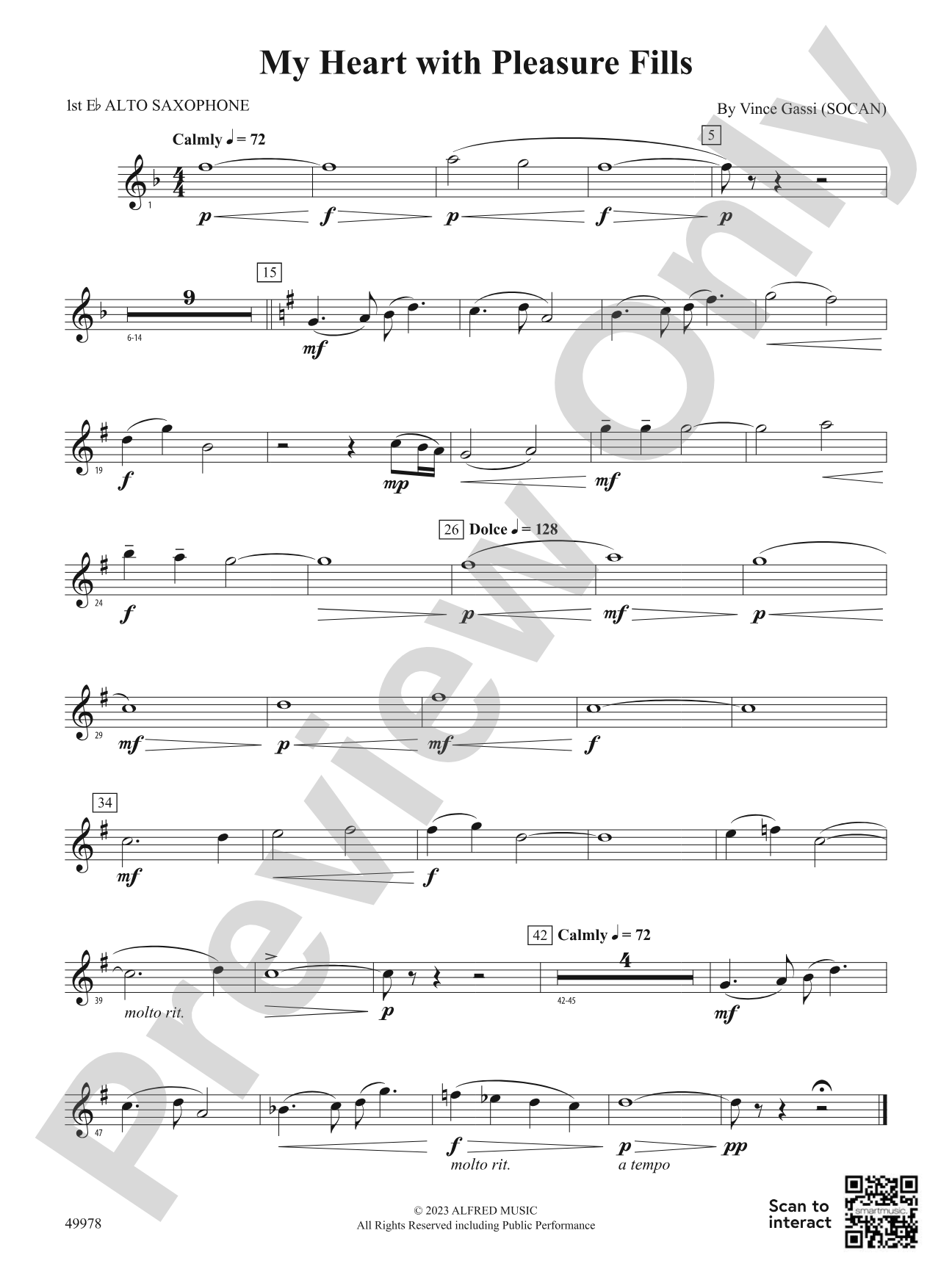 My Heart with Pleasure Fills: E-flat Alto Saxophone