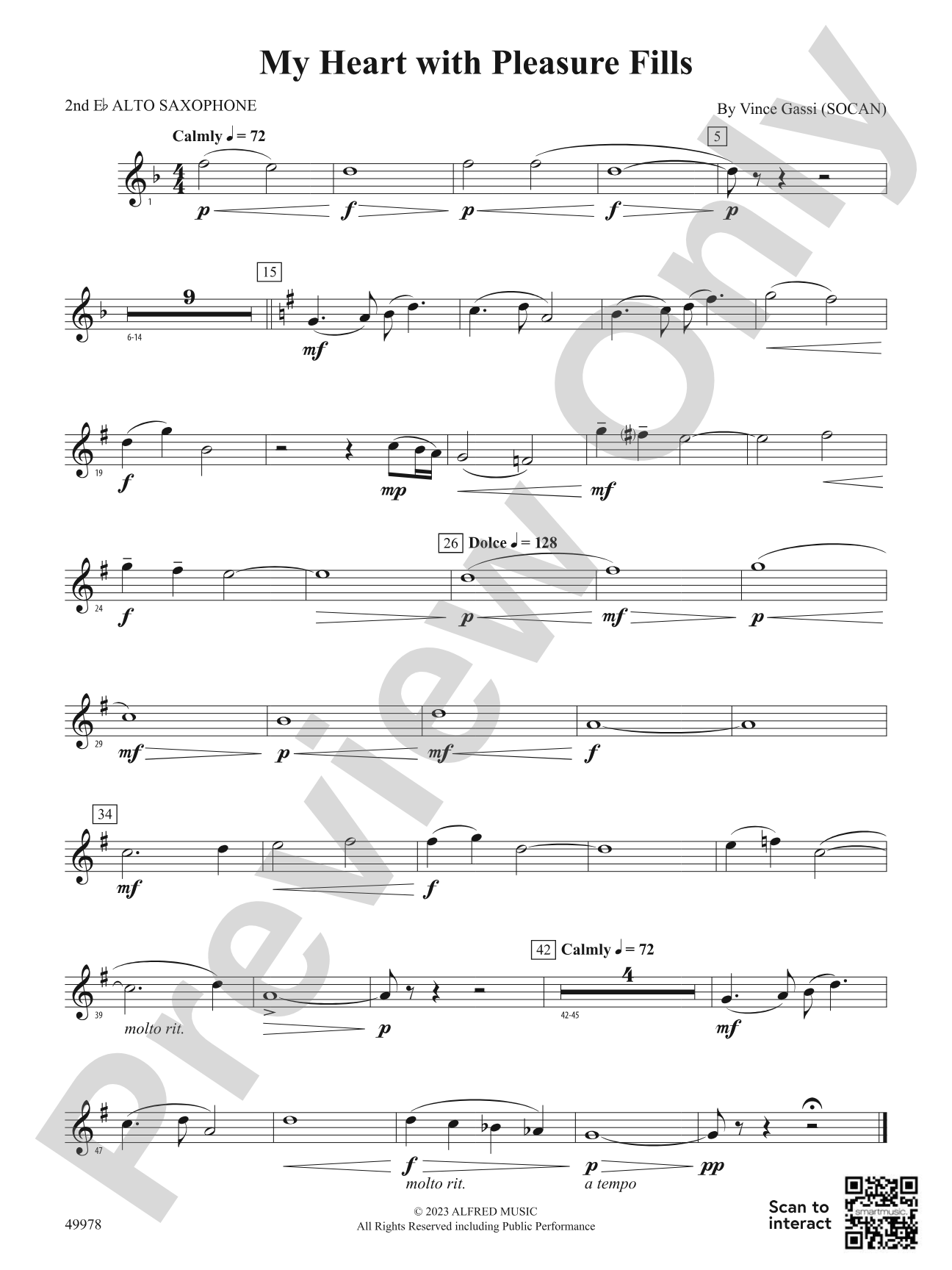 My Heart with Pleasure Fills: 2nd E-flat Alto Saxophone