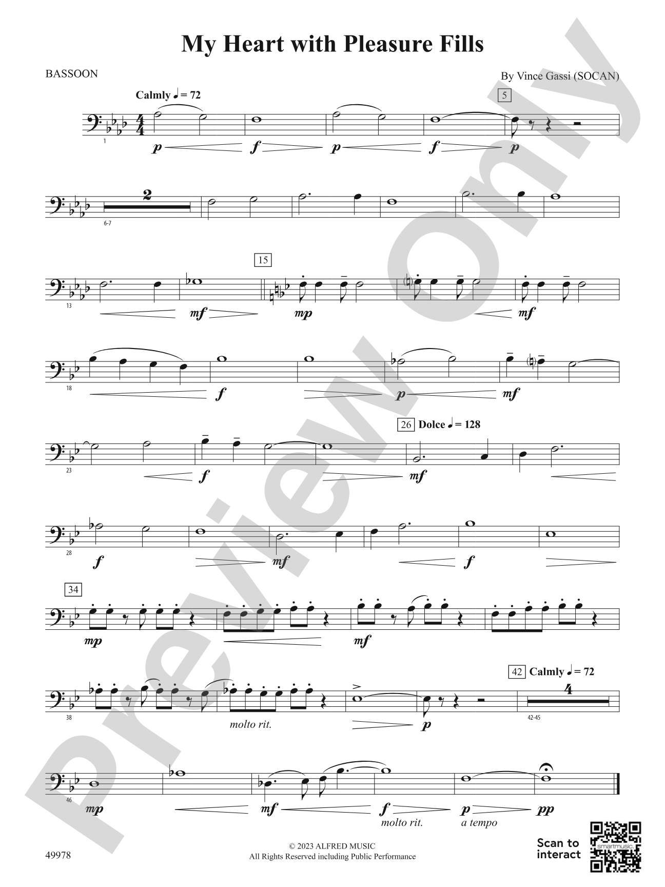 My Heart with Pleasure Fills: Bassoon