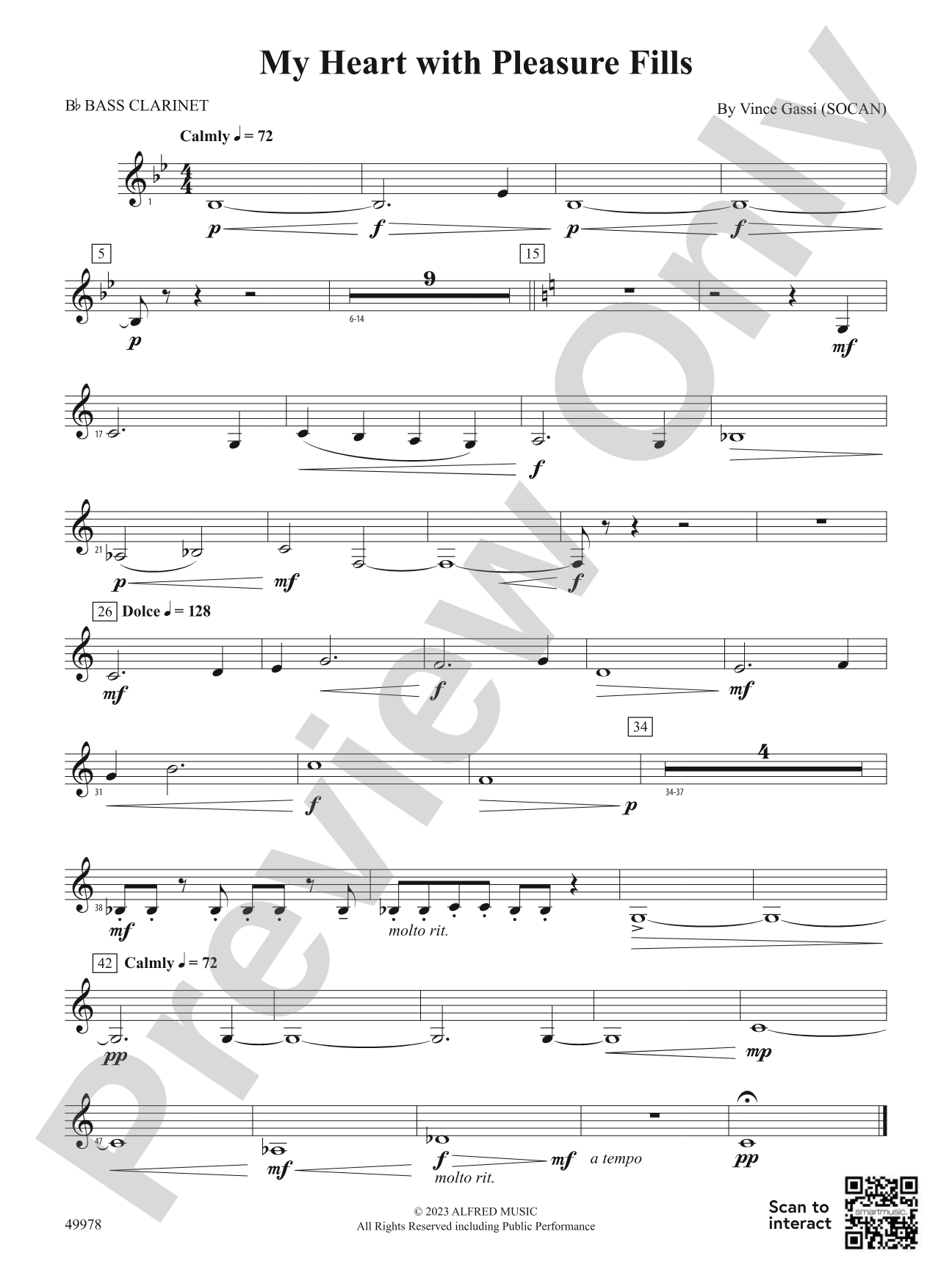 My Heart with Pleasure Fills: B-flat Bass Clarinet