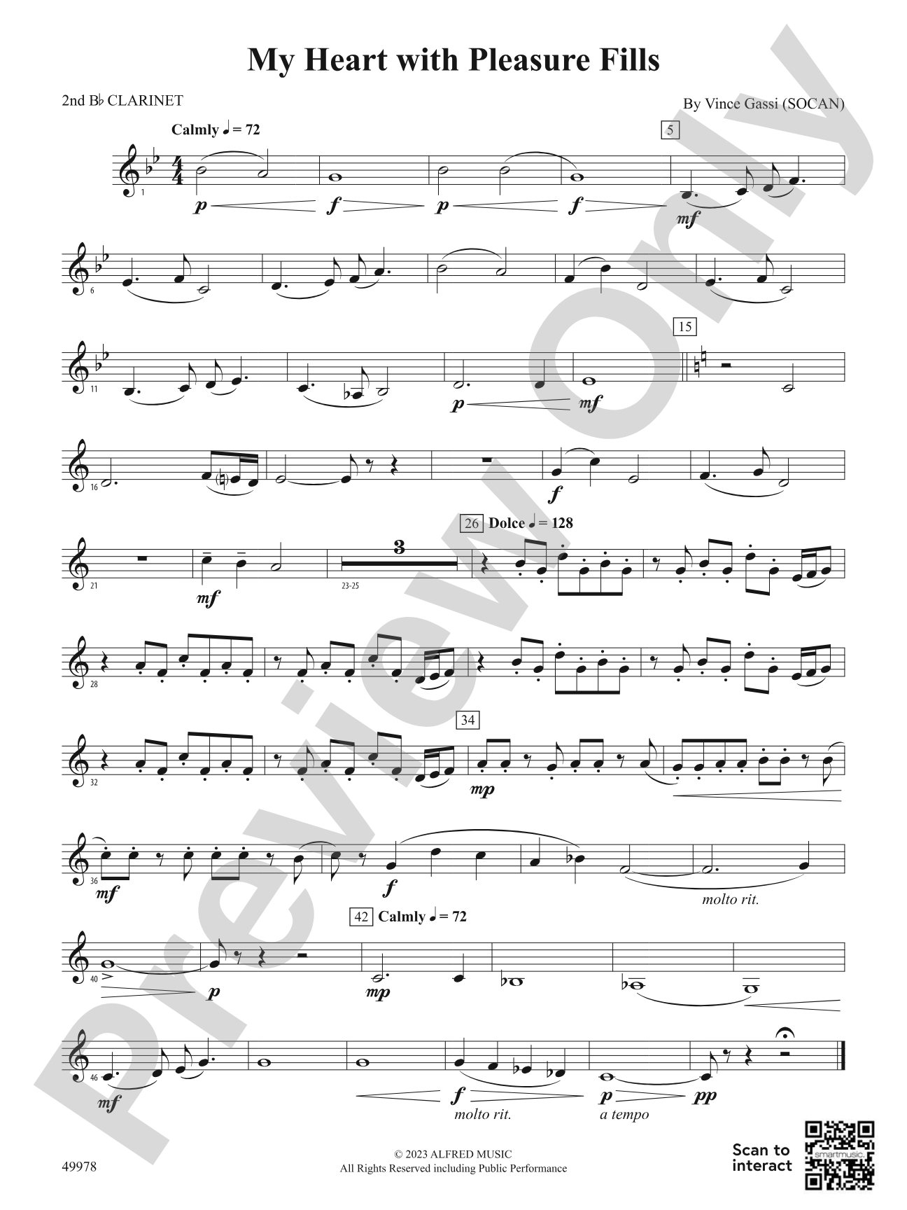 My Heart with Pleasure Fills: 2nd B-flat Clarinet