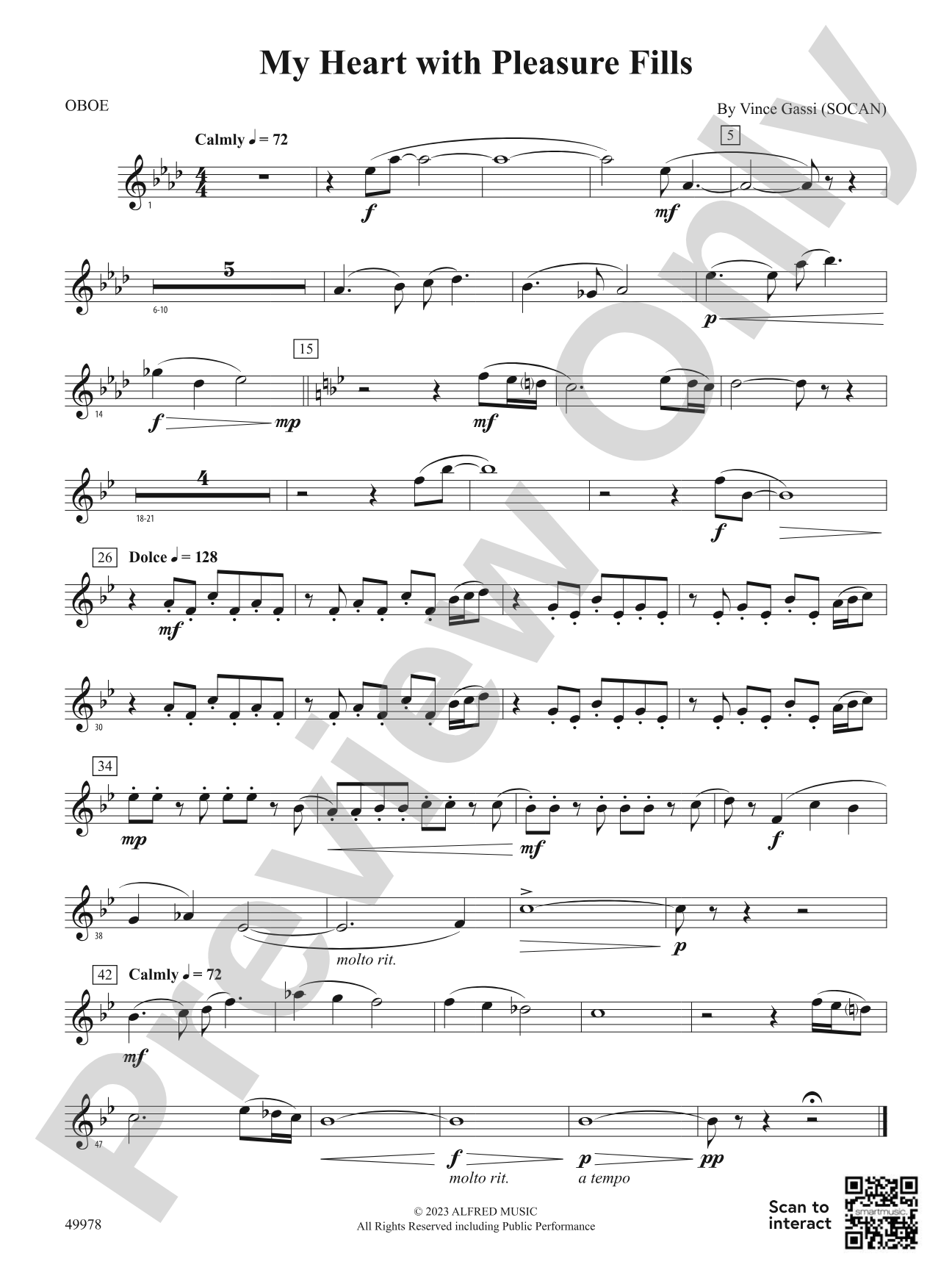 My Heart with Pleasure Fills: Oboe
