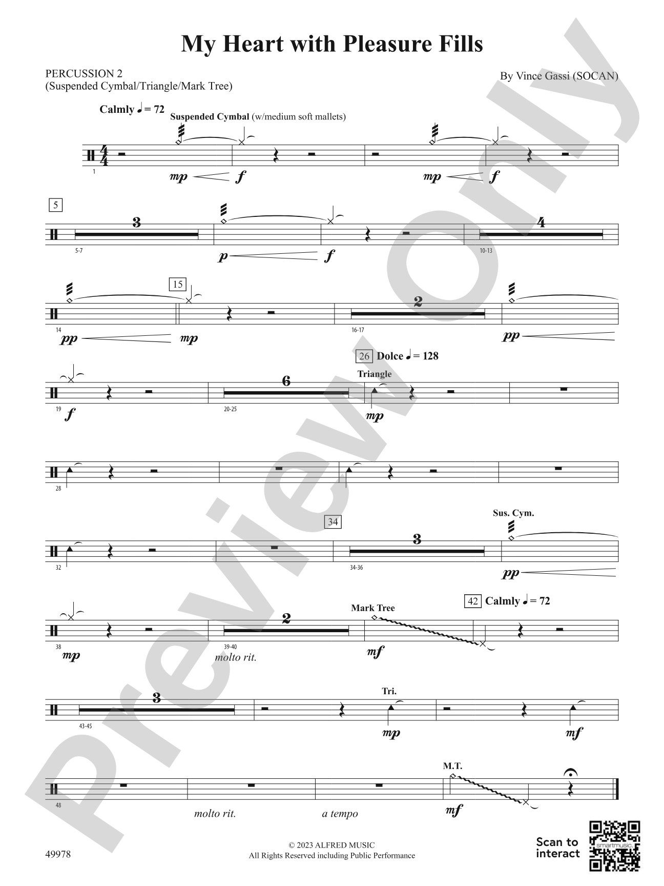 My Heart with Pleasure Fills: 2nd Percussion