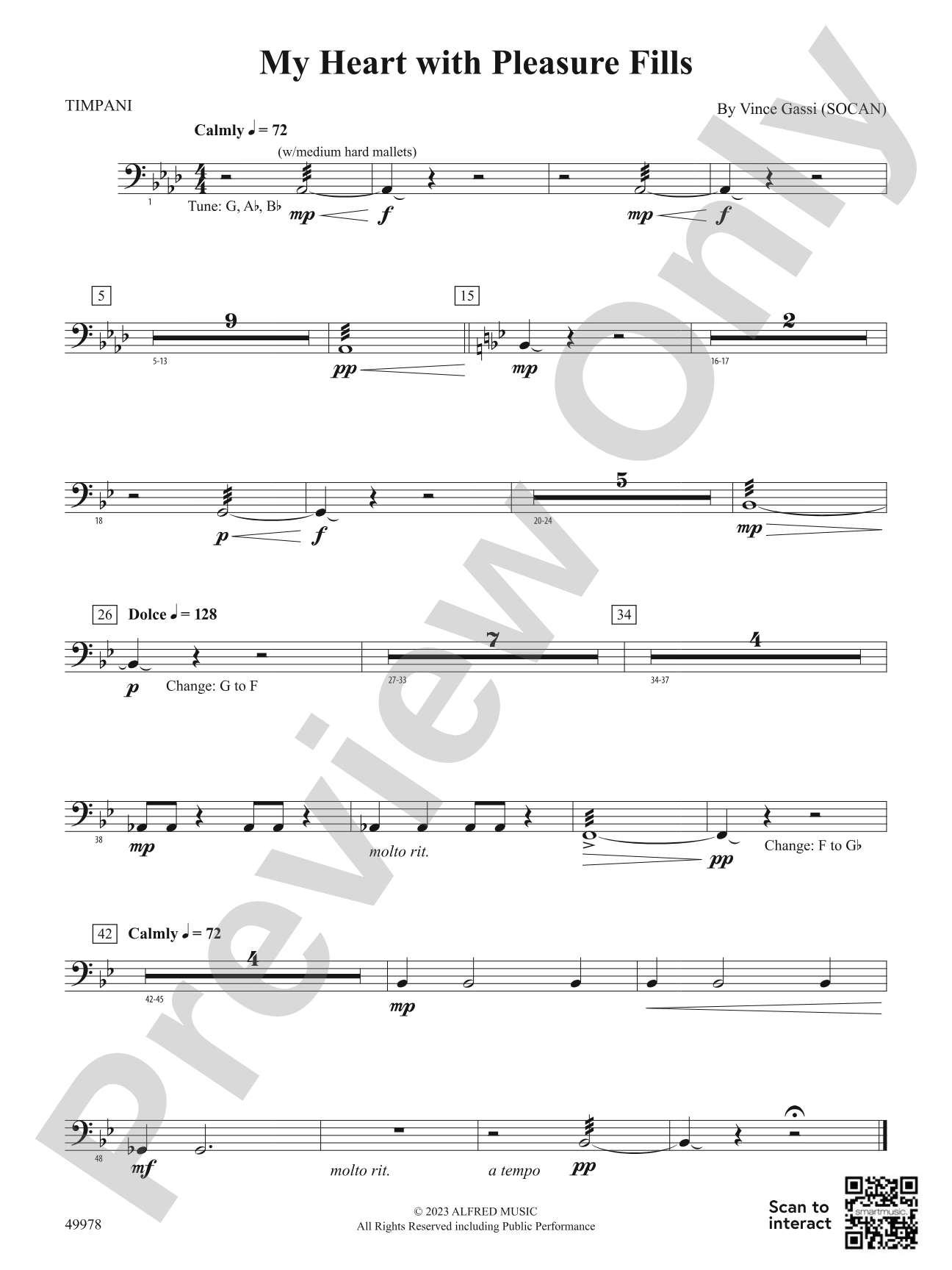 My Heart with Pleasure Fills: Timpani