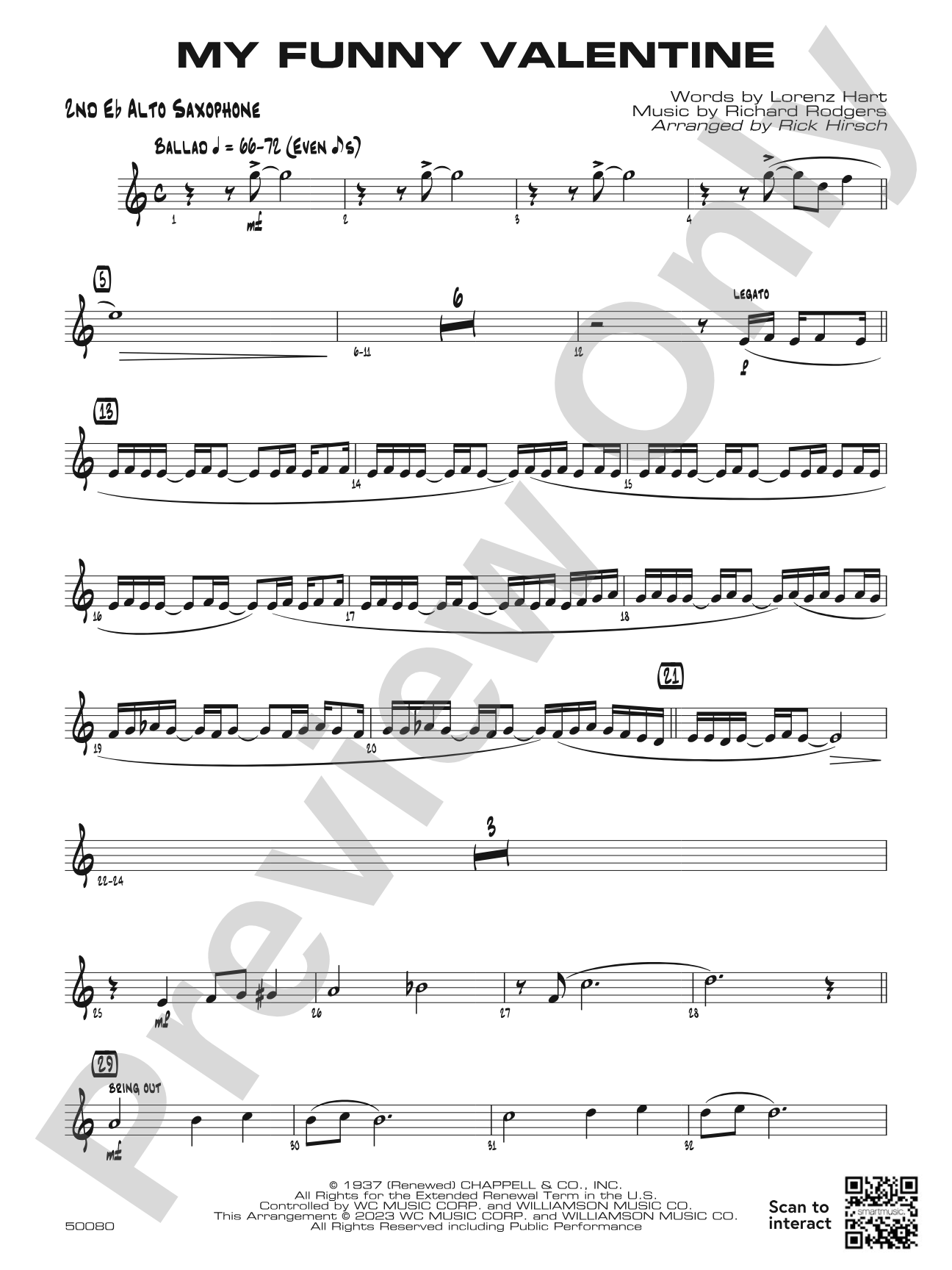 My Funny Valentine: 2nd E-flat Alto Saxophone