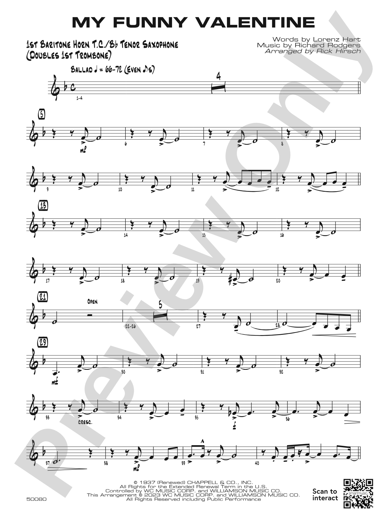 My Funny Valentine: Baritone T.C.