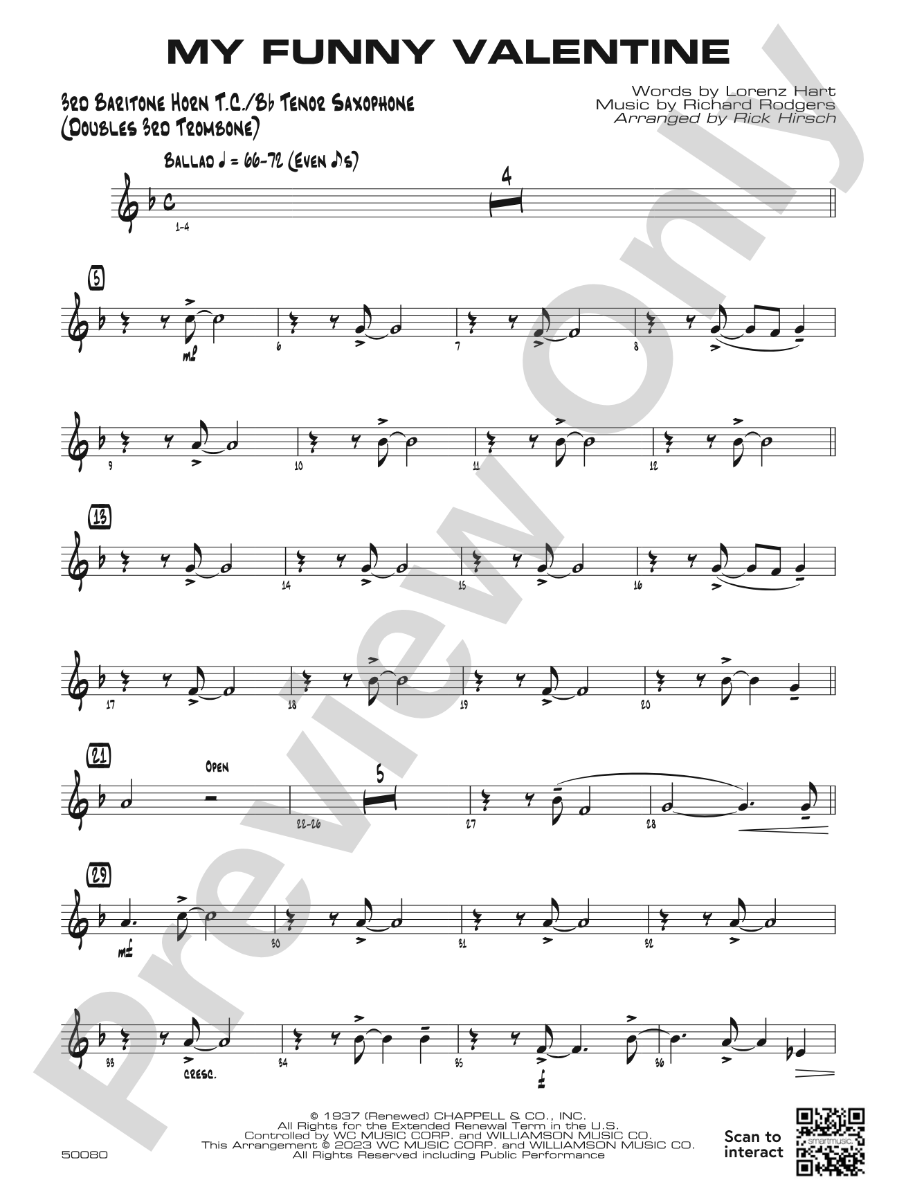 My Funny Valentine: 3rd Baritone T.C.