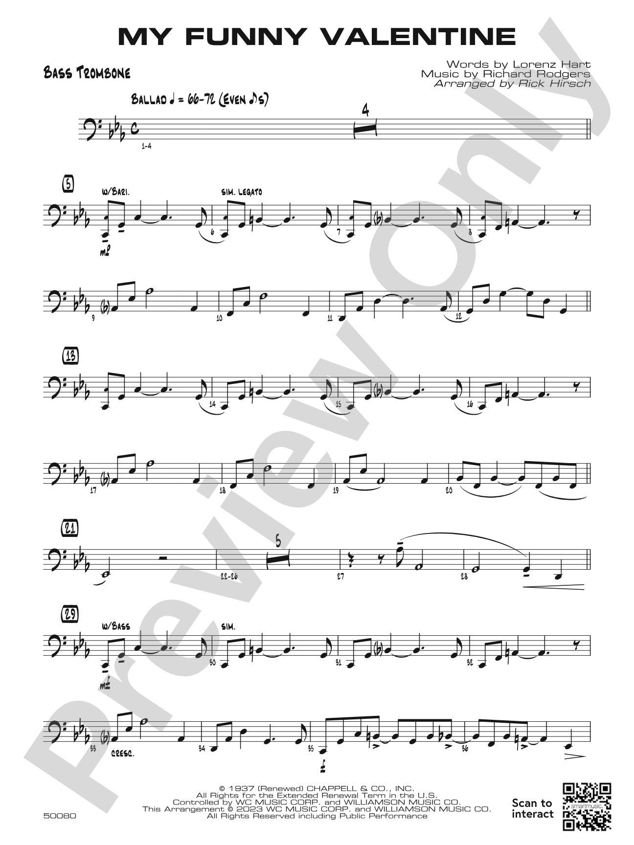 My Funny Valentine: Bass Trombone