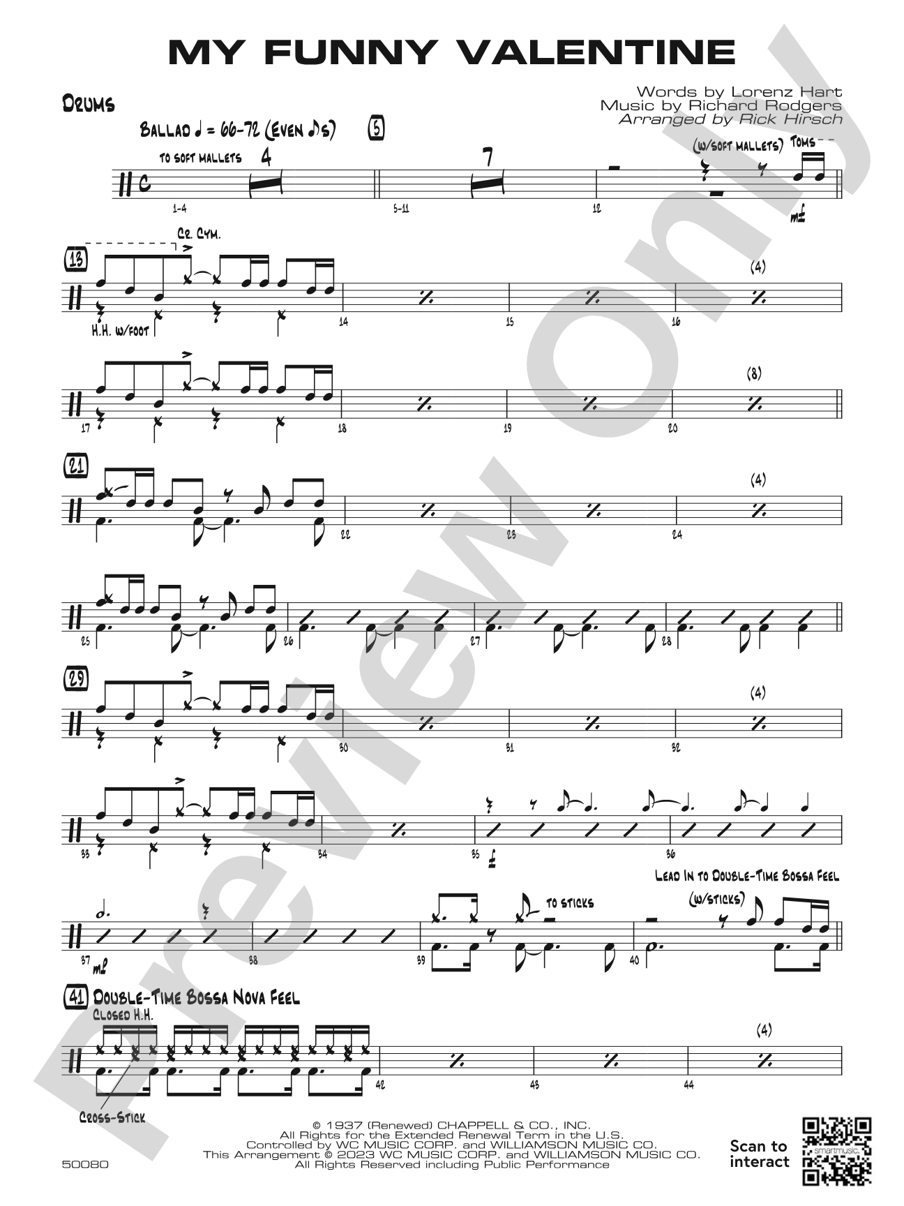My Funny Valentine: Drums