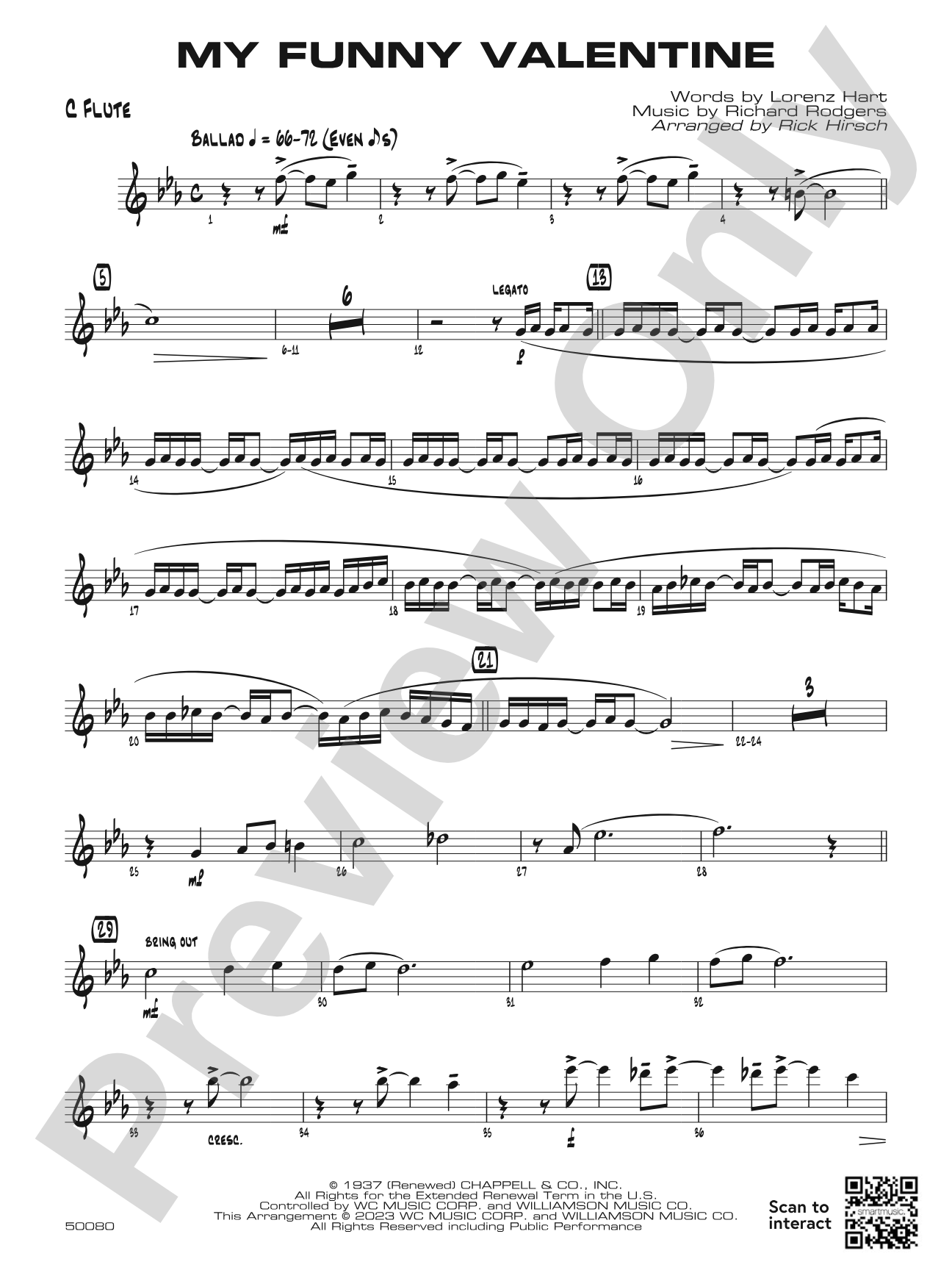 My Funny Valentine: Flute