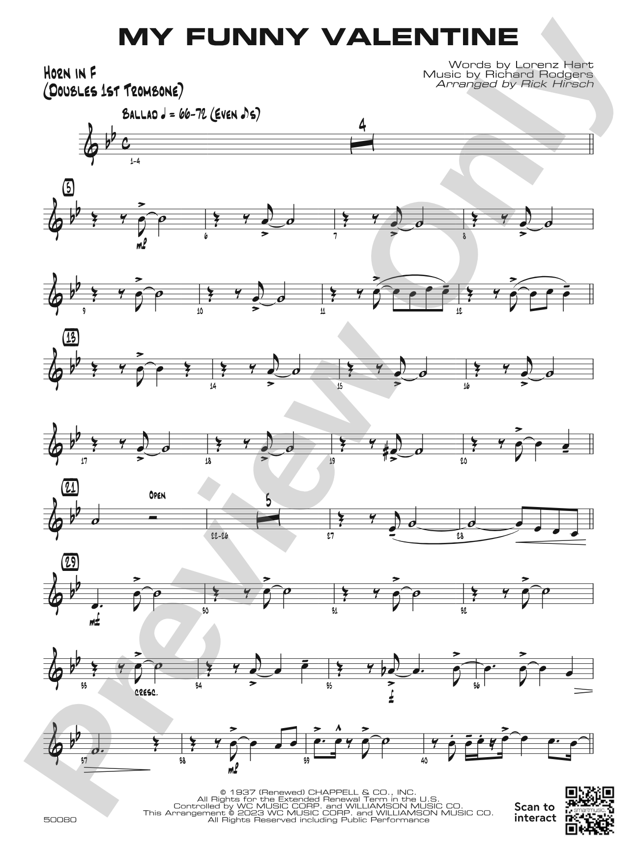 My Funny Valentine: 1st F Horn