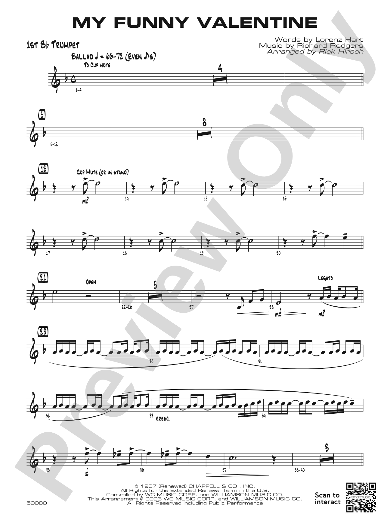 My Funny Valentine: 1st B-flat Trumpet