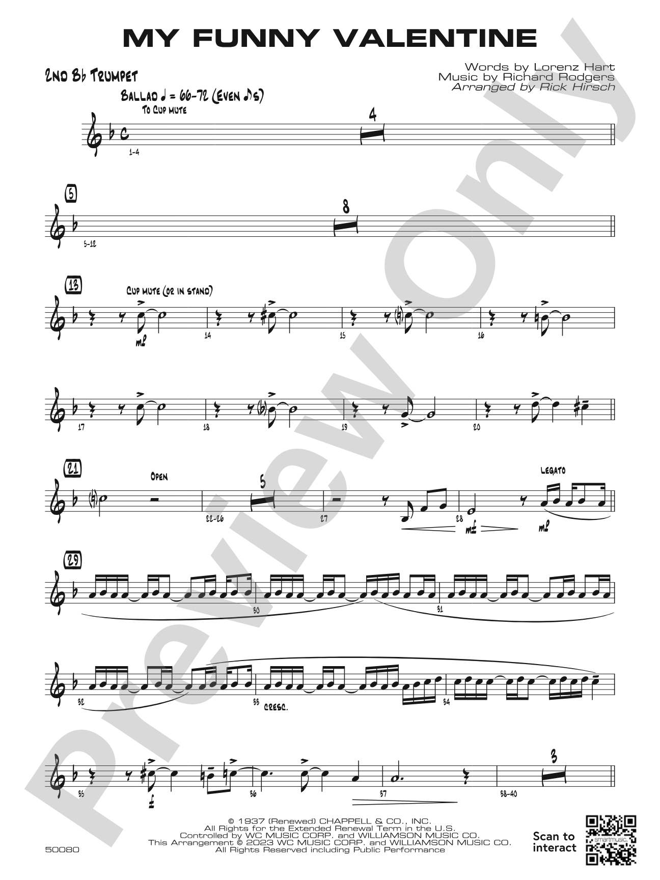 My Funny Valentine: 2nd B-flat Trumpet