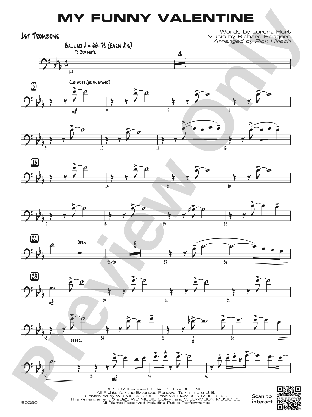 My Funny Valentine: 1st Trombone