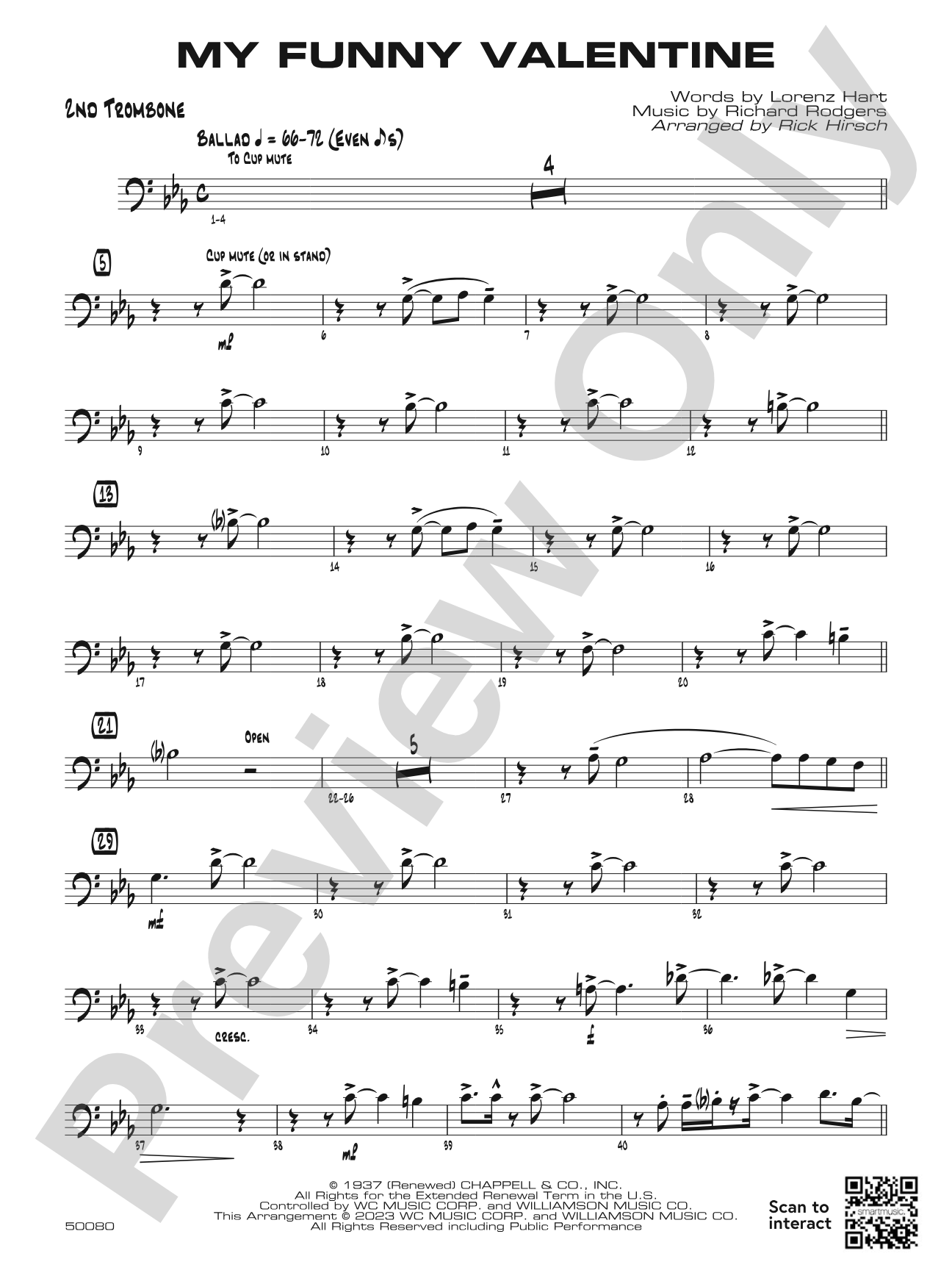 My Funny Valentine: 2nd Trombone
