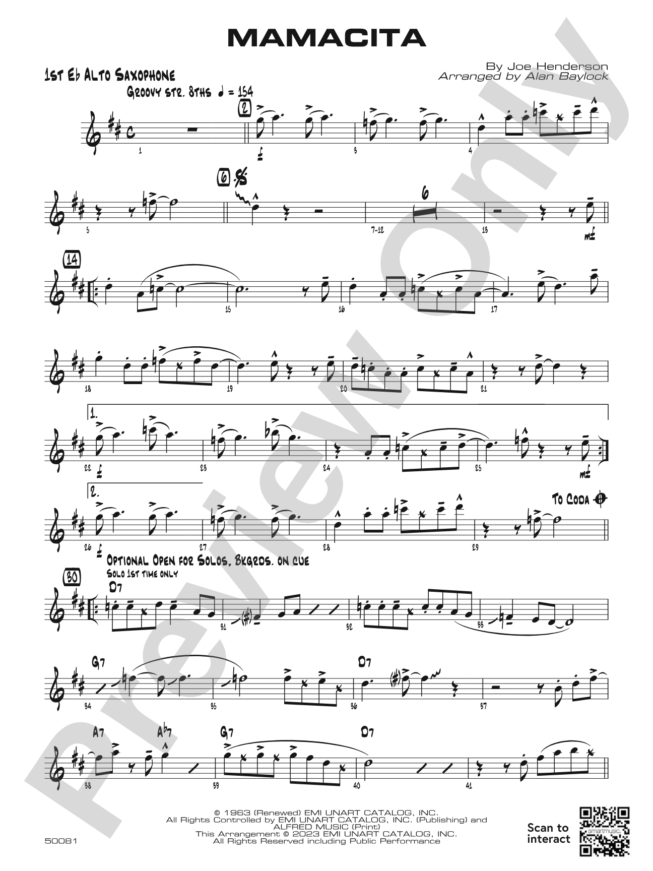 Mamacita: Jazz Ensemble Conductor Score & Parts