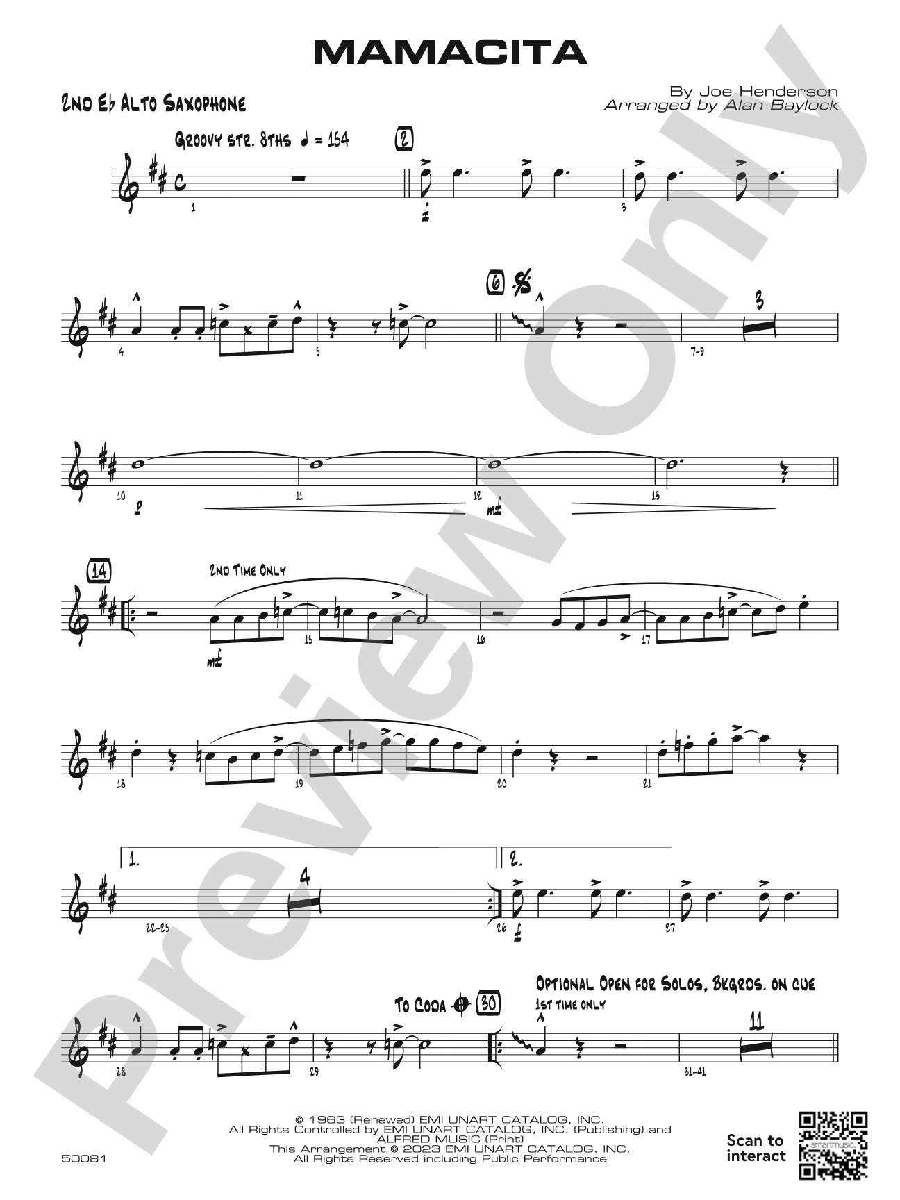 Mamacita: 2nd E-flat Alto Saxophone