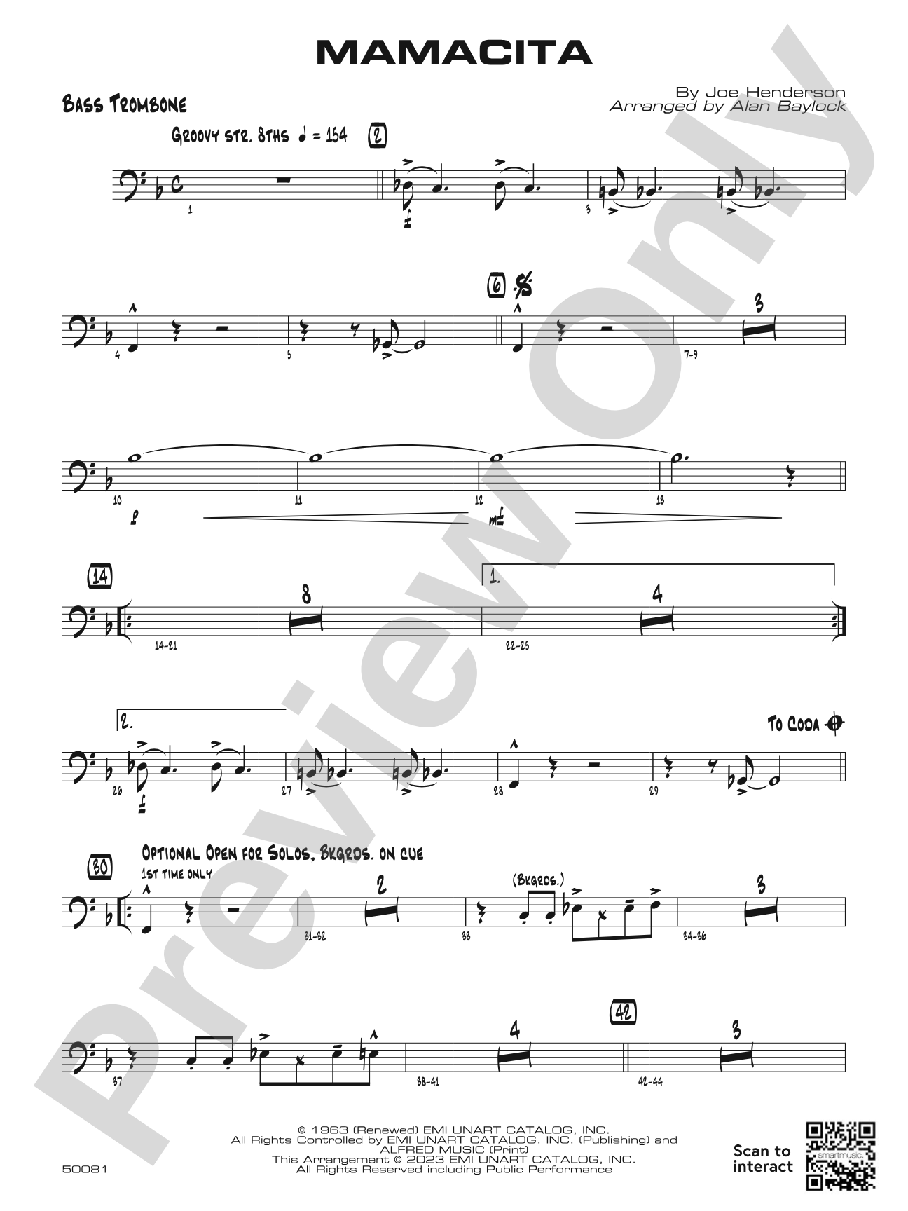 Mamacita: Bass Trombone