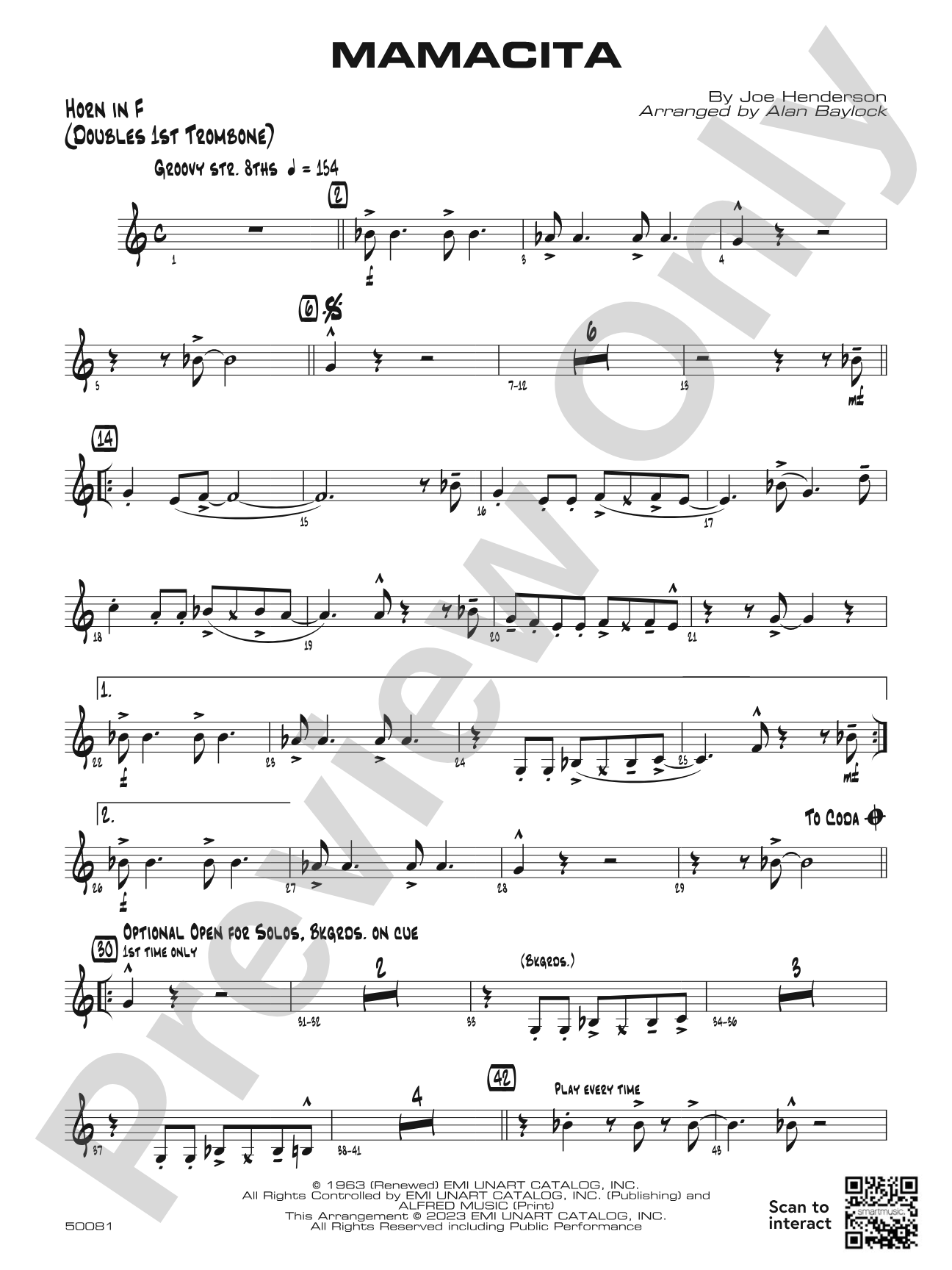 Mamacita: 1st F Horn