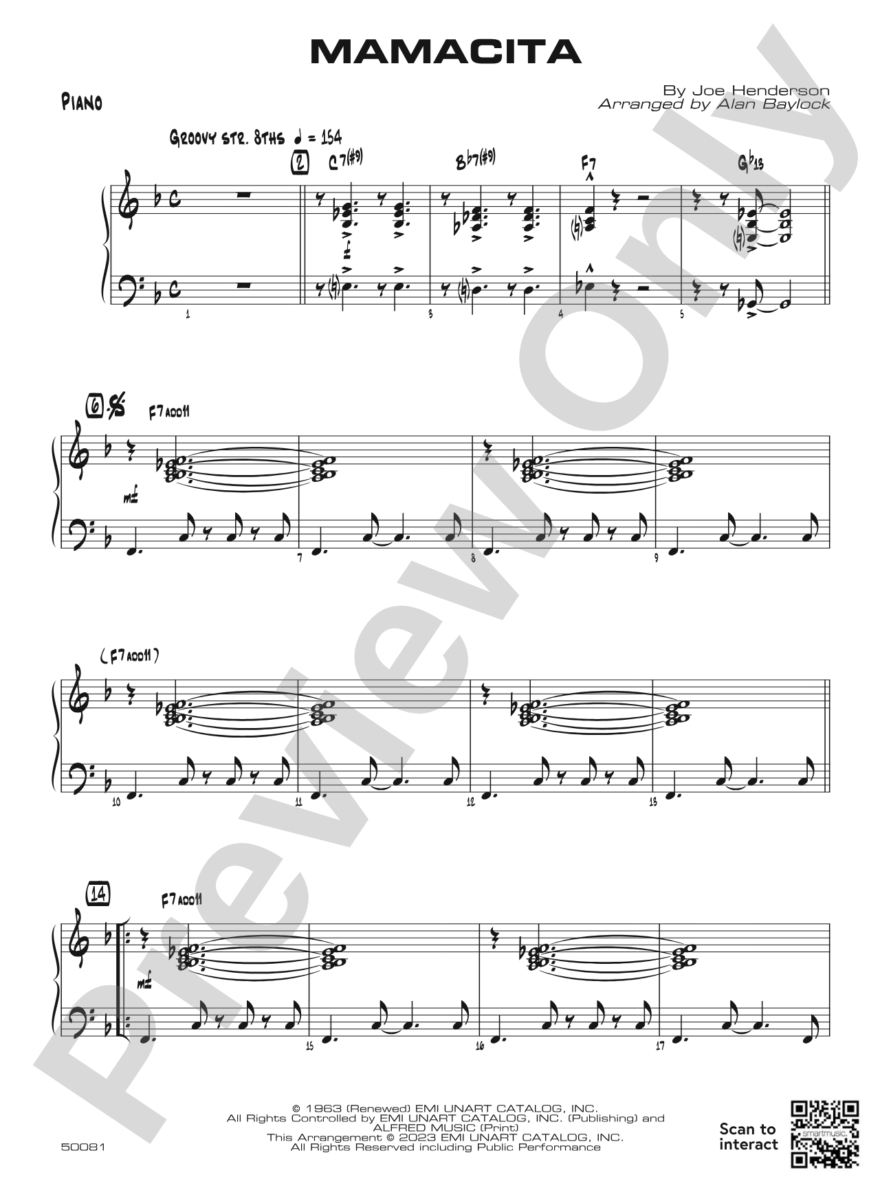 Mamacita: Piano Accompaniment