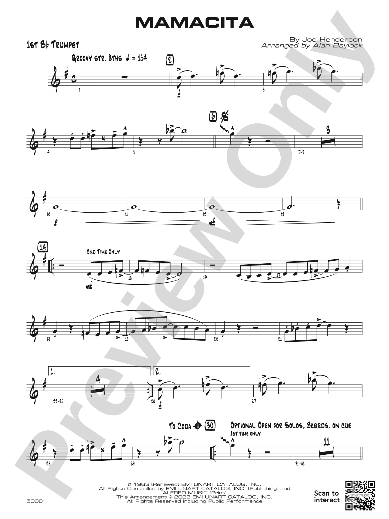 Mamacita: 1st B-flat Trumpet