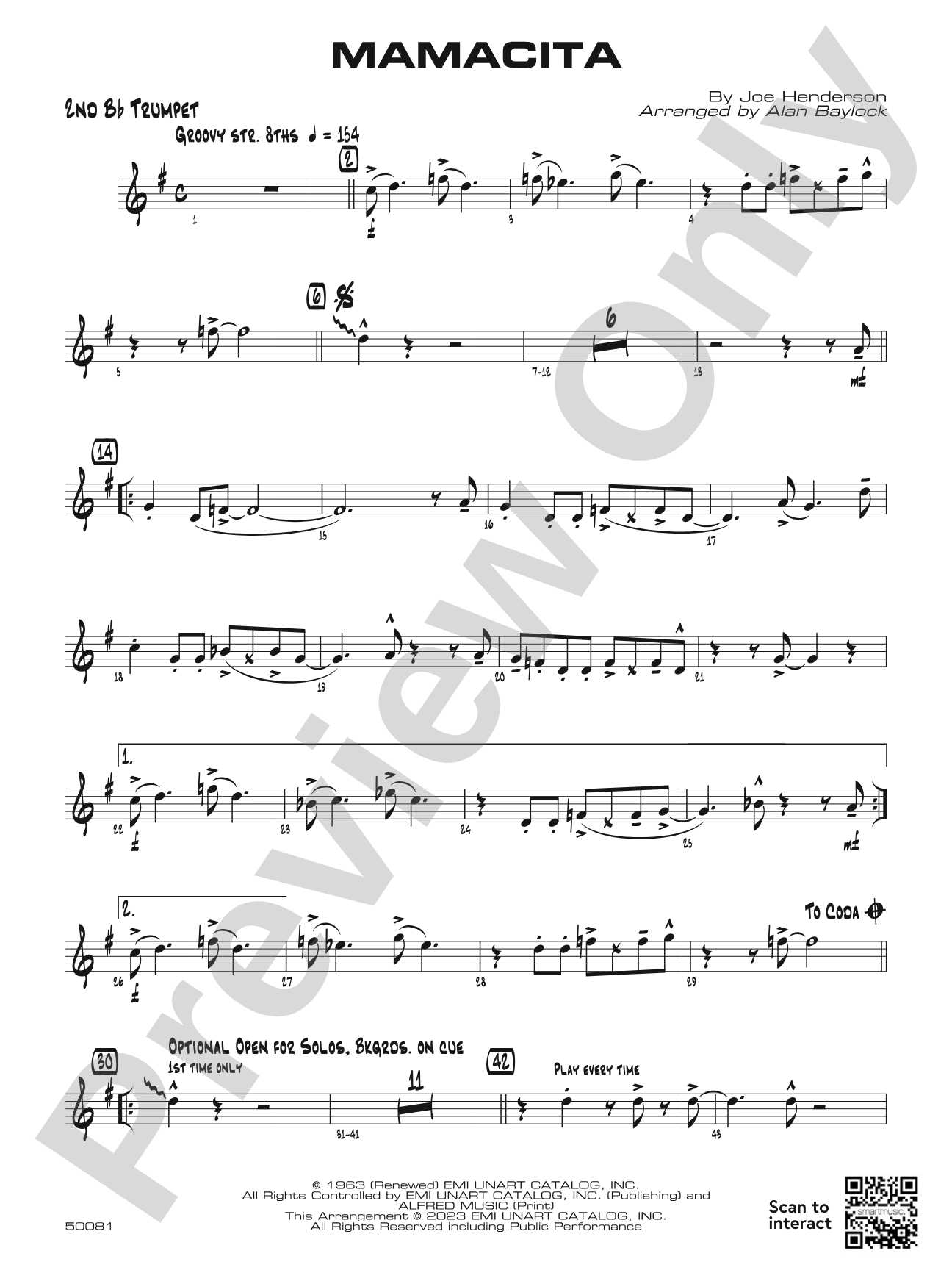 Mamacita: 2nd B-flat Trumpet