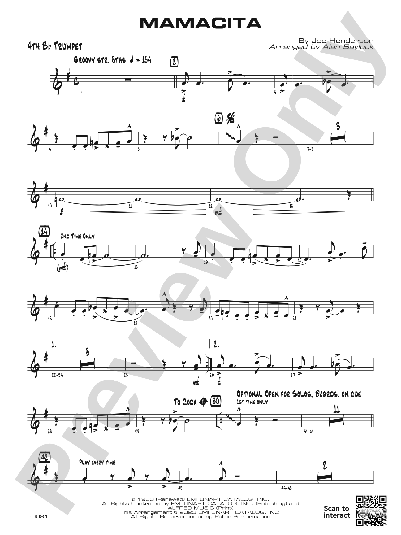 Mamacita: 4th B-flat Trumpet