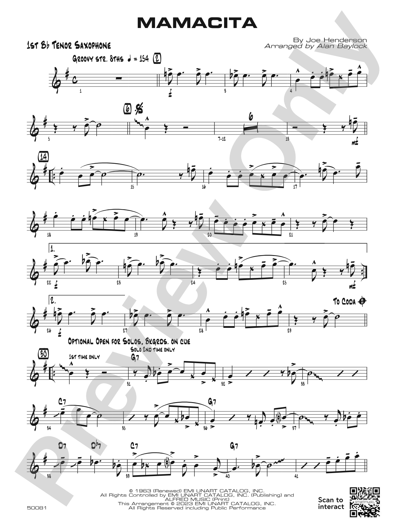 Mamacita: B-flat Tenor Saxophone