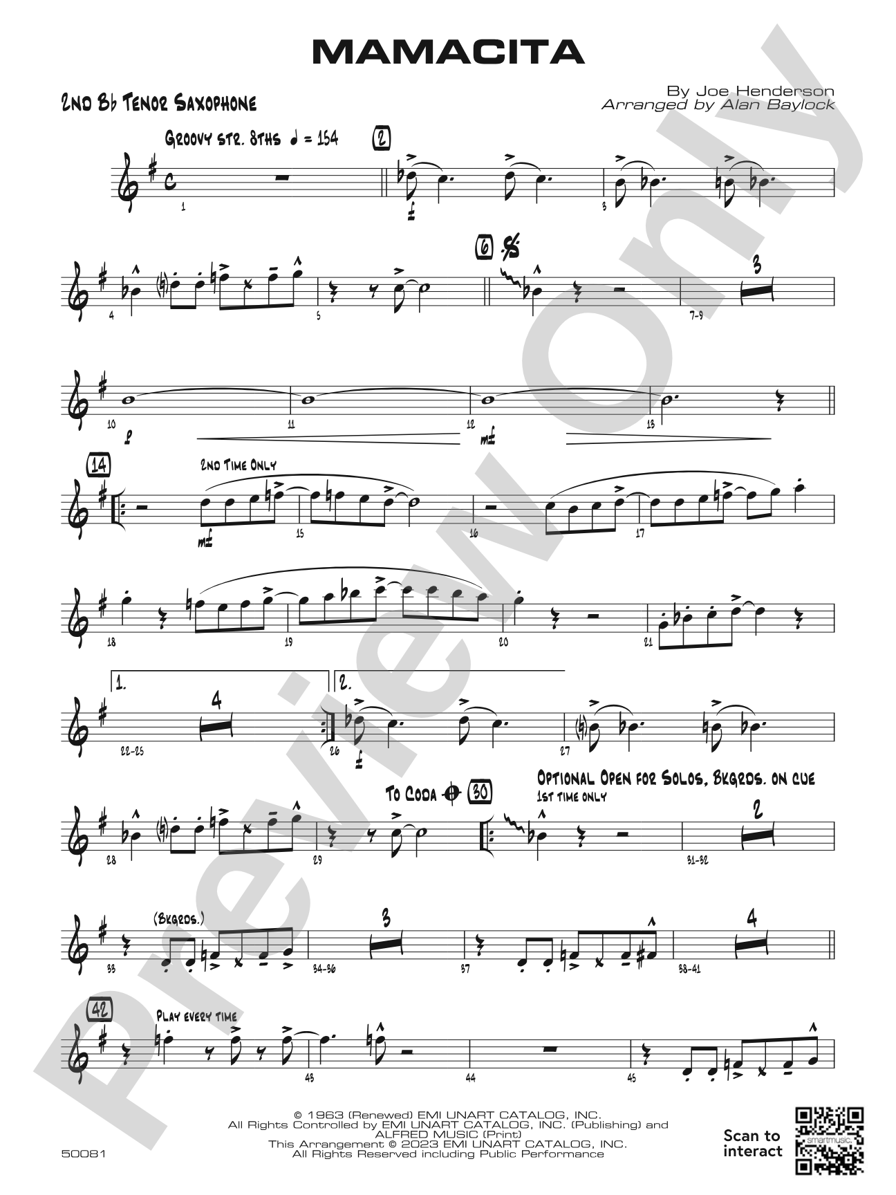 Mamacita: 2nd B-flat Tenor Saxophone