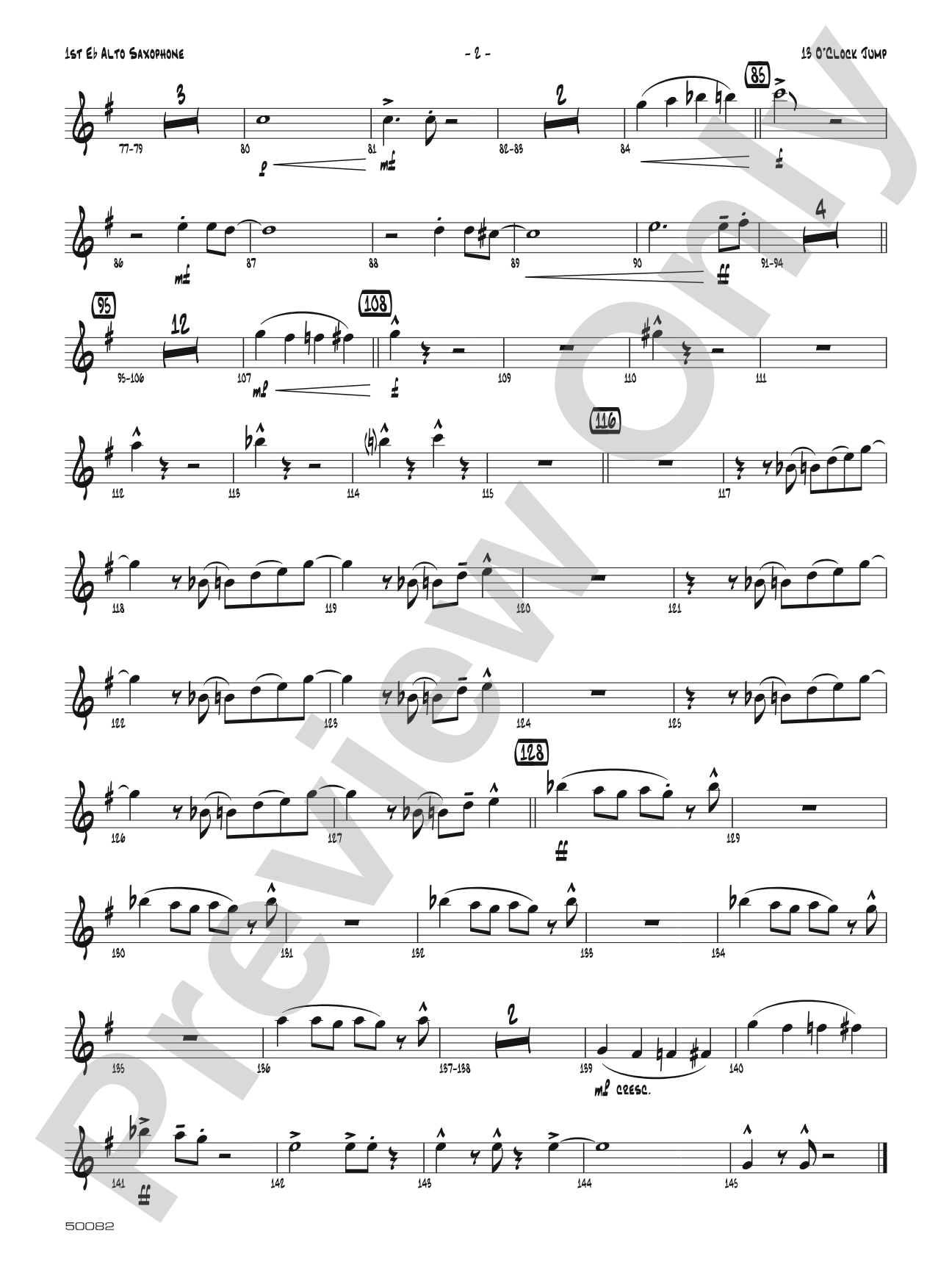 13 O'Clock Jump: Jazz Ensemble Conductor Score & Parts