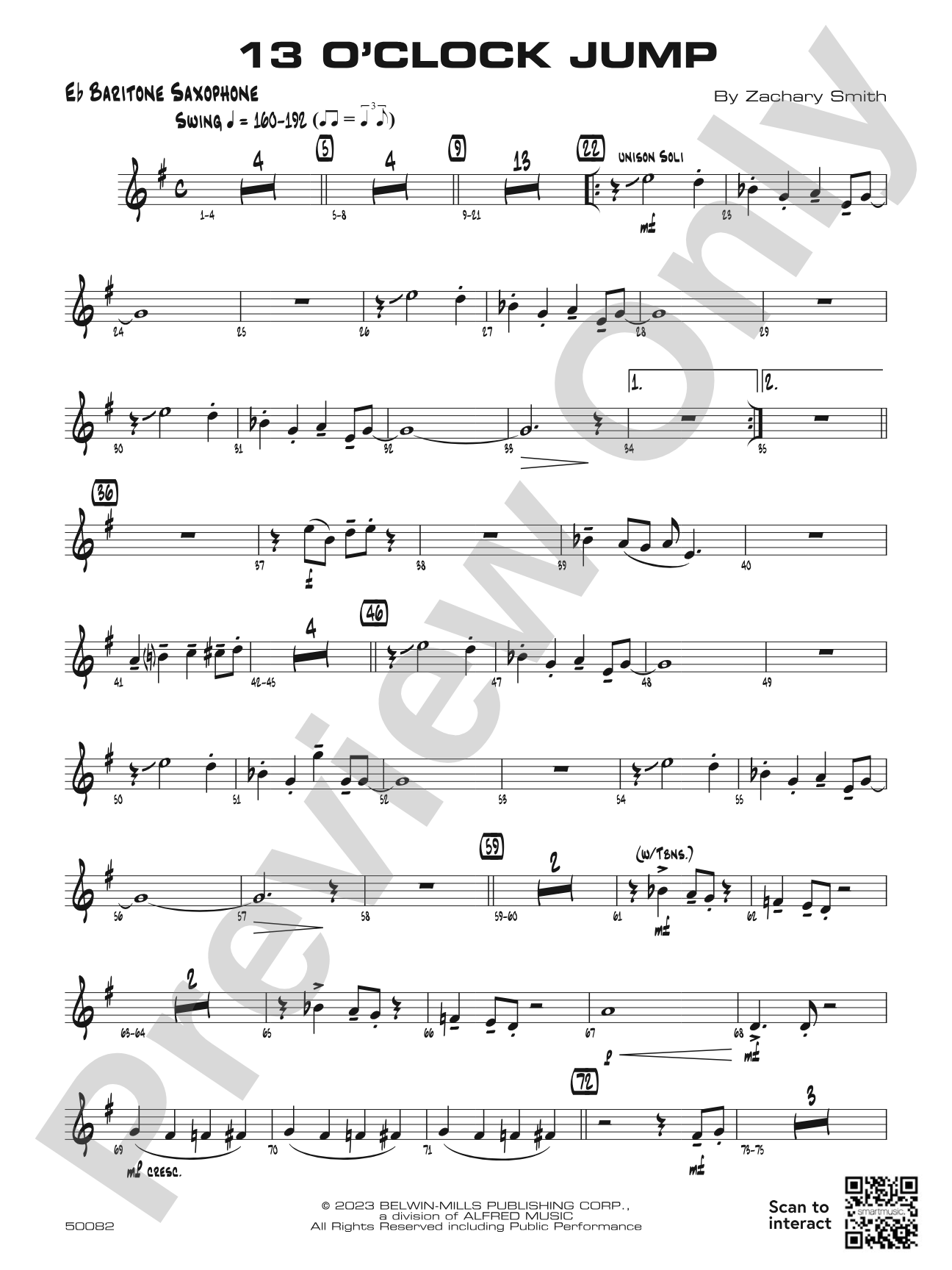 13 O'Clock Jump: E-flat Baritone Saxophone