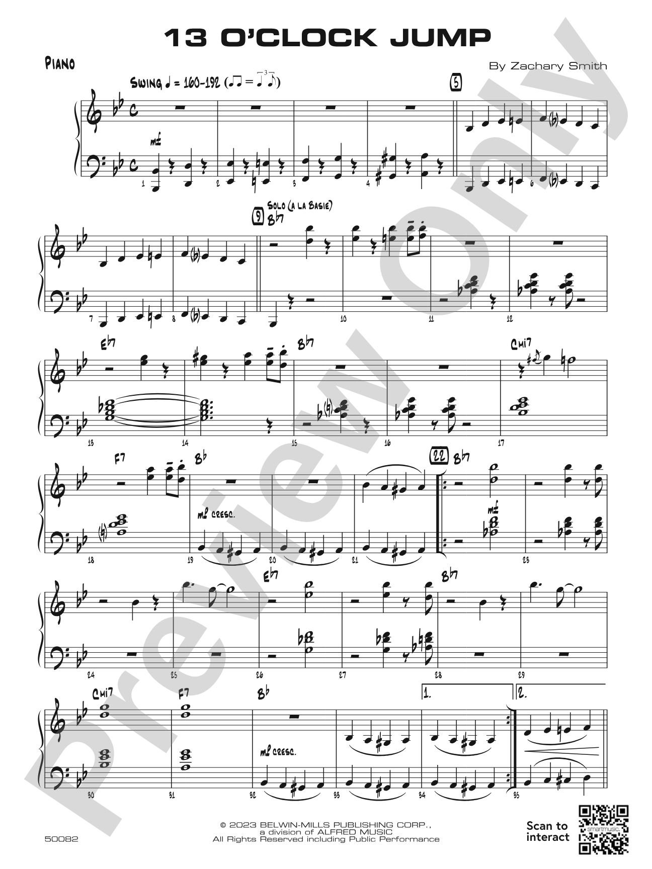 13 O'Clock Jump: Piano Accompaniment