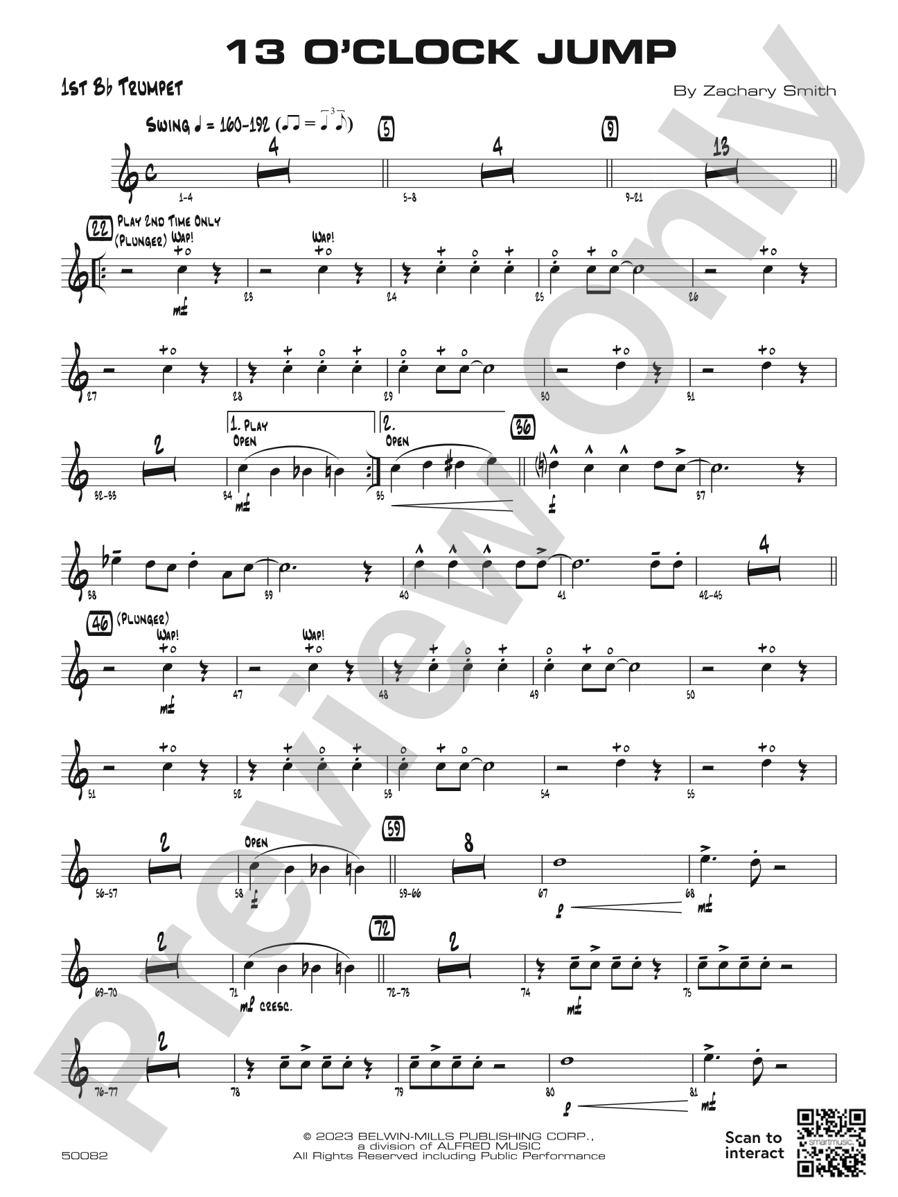 13 O'Clock Jump: 1st B-flat Trumpet