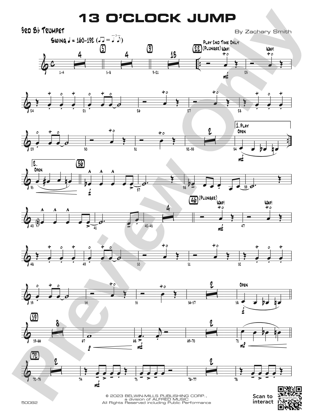 13 O'Clock Jump: 3rd B-flat Trumpet