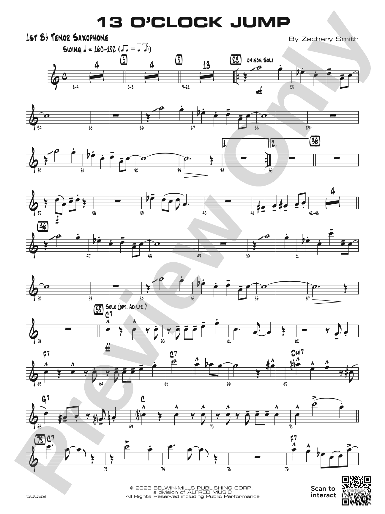 13 O'Clock Jump: B-flat Tenor Saxophone