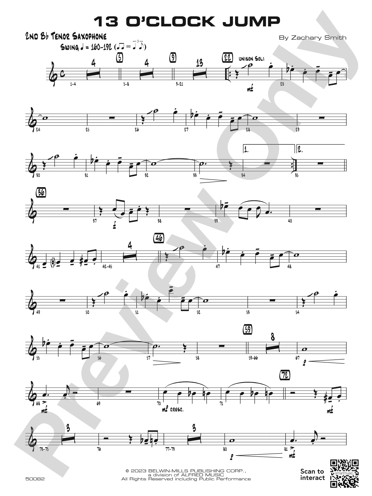 13 O'Clock Jump: 2nd B-flat Tenor Saxophone