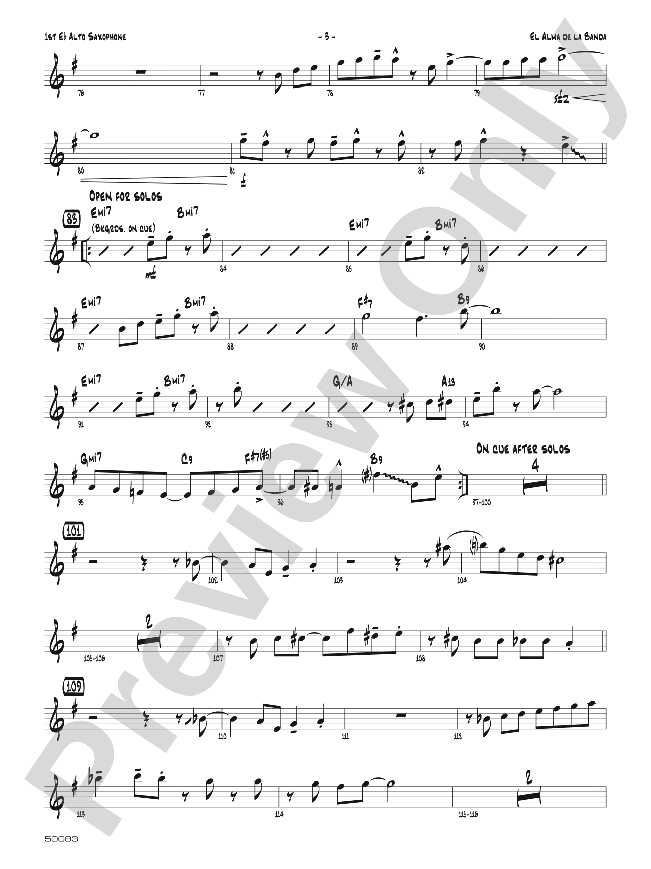 El Alma de la Banda: Jazz Ensemble Conductor Score & Parts