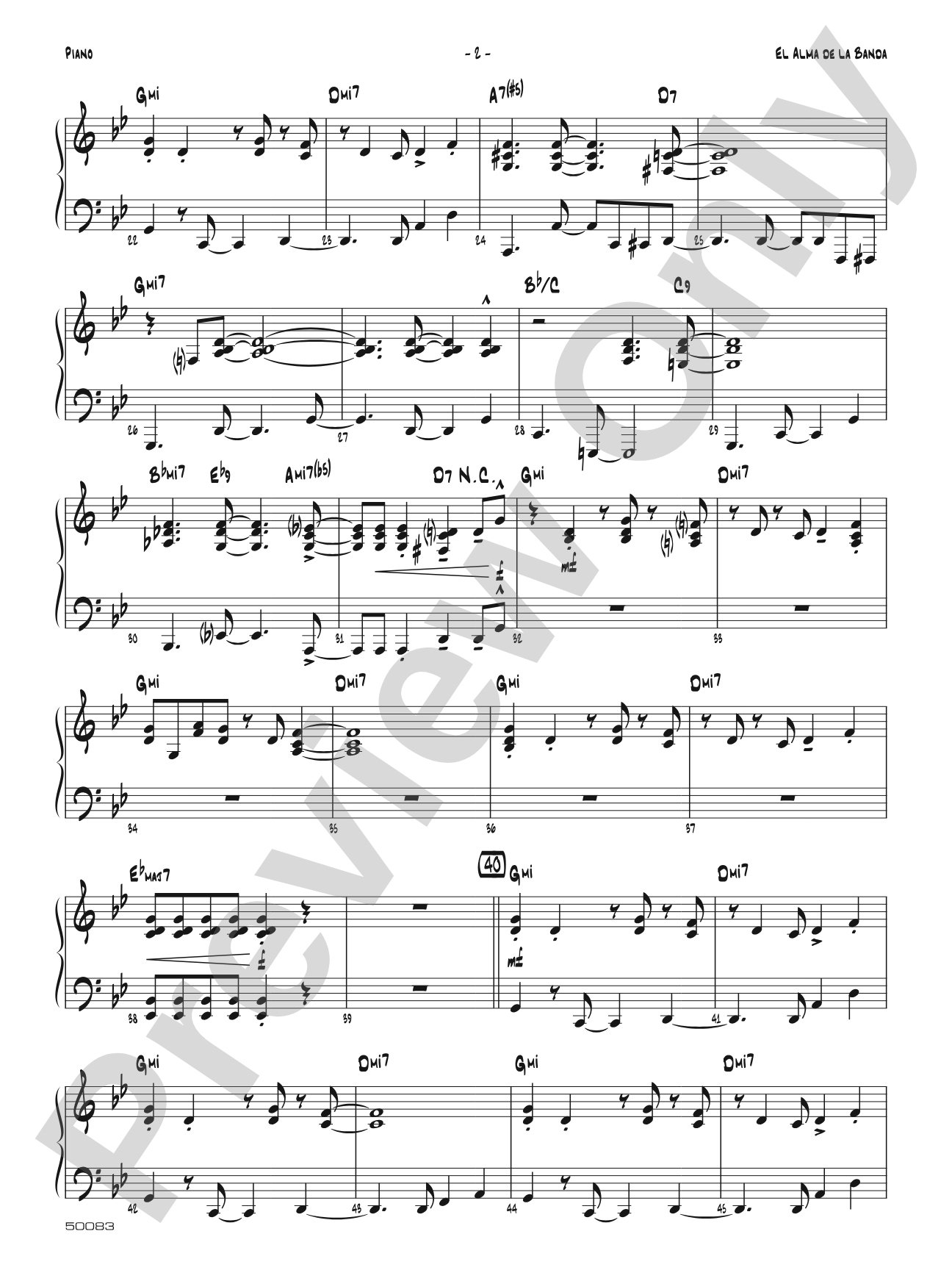 El Alma de la Banda: Piano Accompaniment