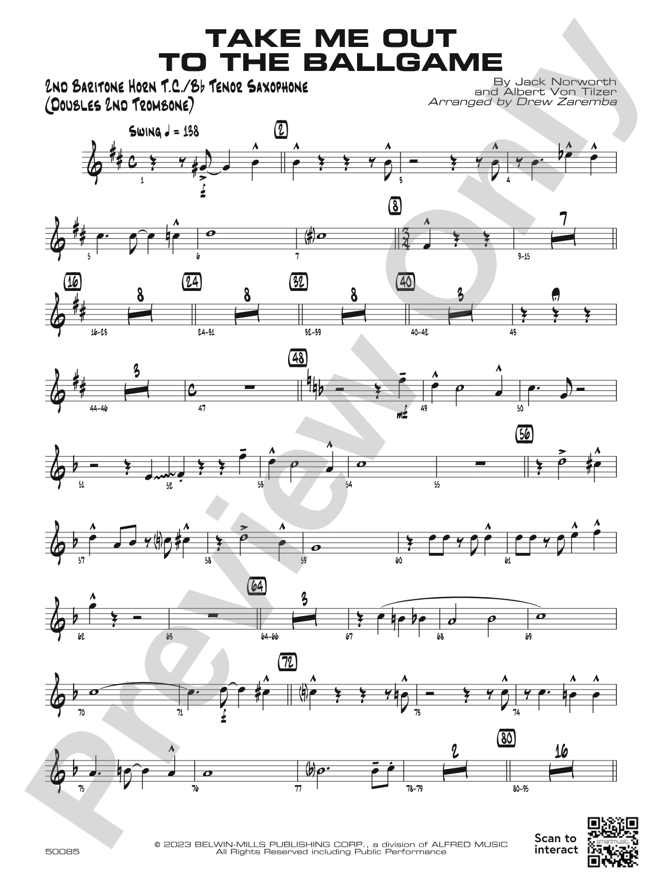 Take Me Out to the Ballgame: 2nd Baritone T.C.