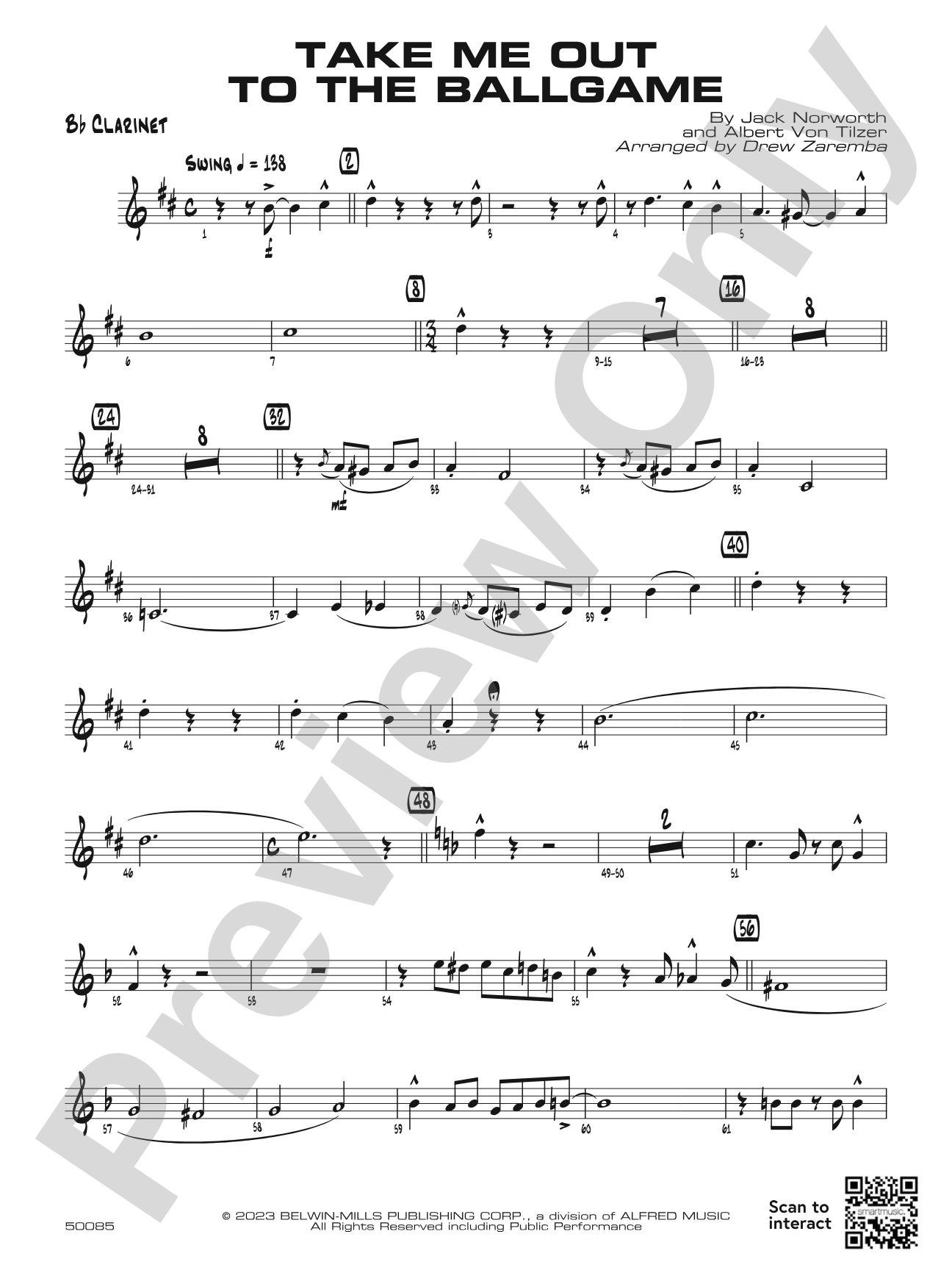 Take Me Out to the Ballgame: 1st B-flat Clarinet