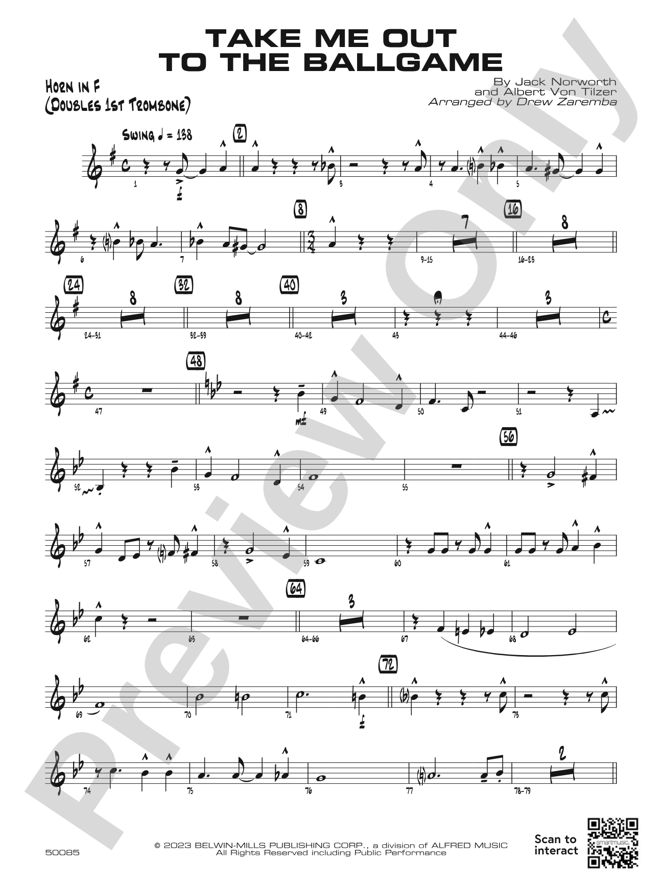Take Me Out to the Ballgame: 1st F Horn
