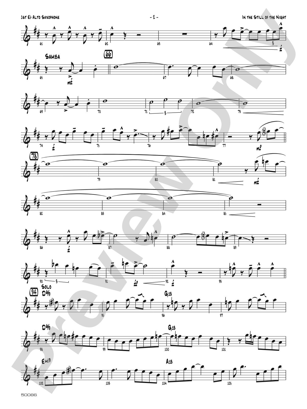 In the Still of the Night: Jazz Ensemble Conductor Score & Parts