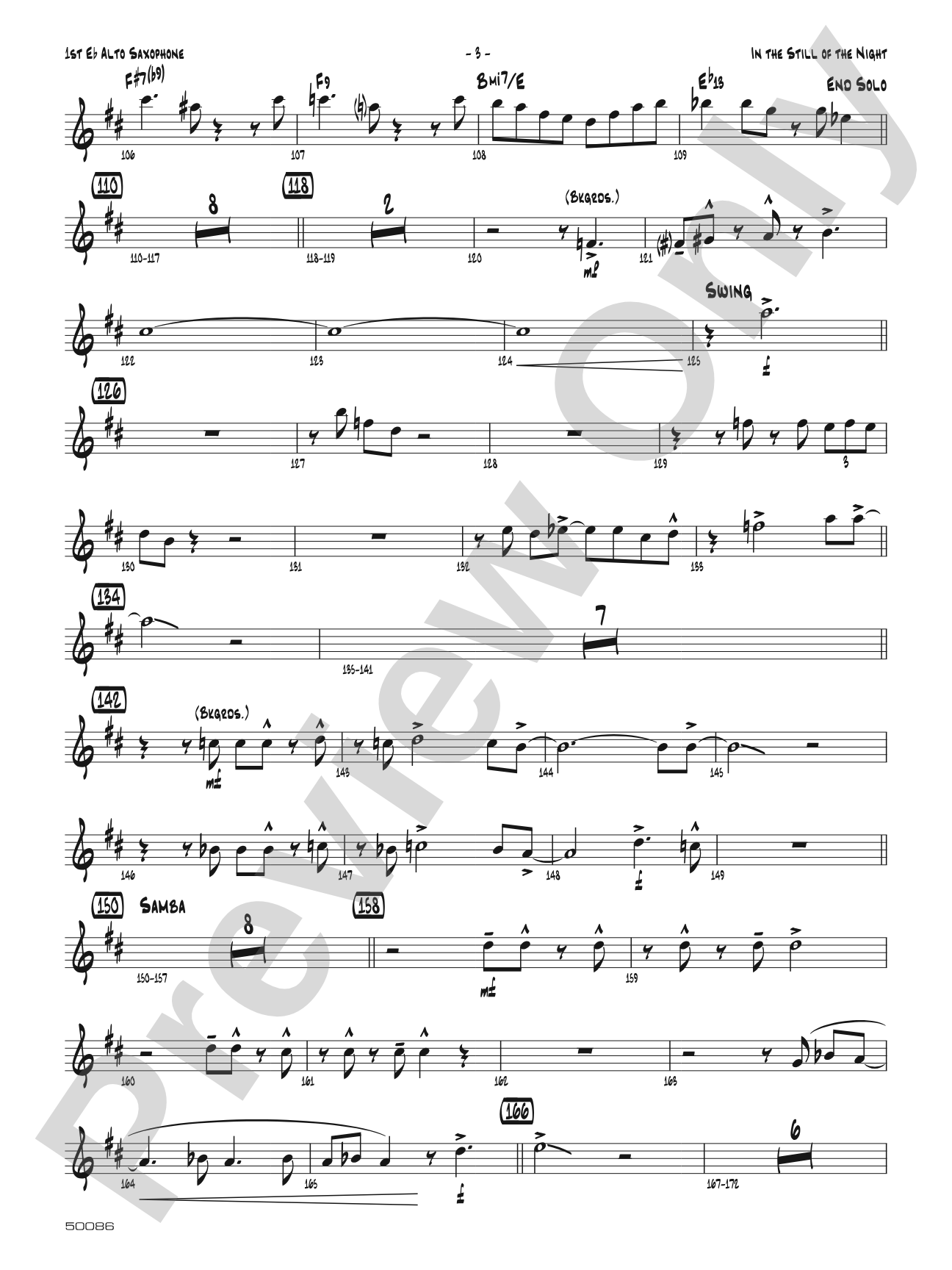 In the Still of the Night: Jazz Ensemble Conductor Score & Parts