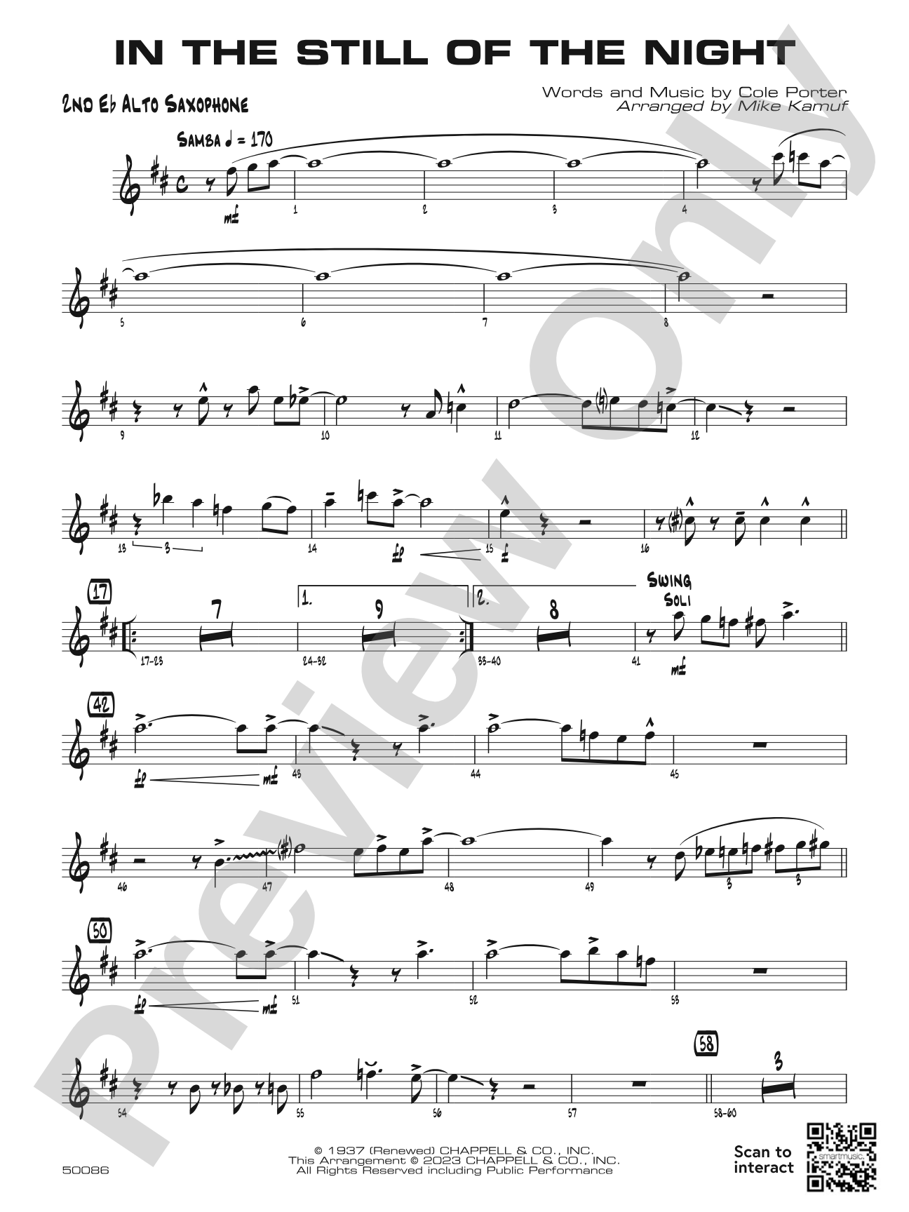 In the Still of the Night: 2nd E-flat Alto Saxophone