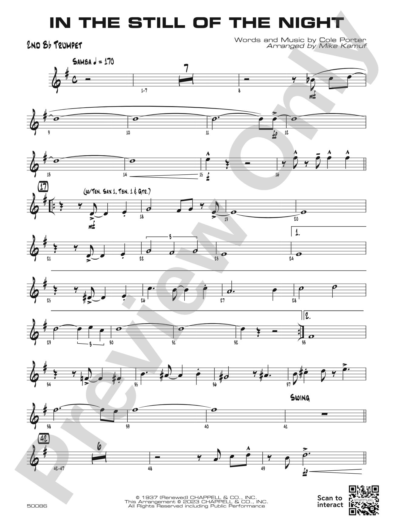 In the Still of the Night: 2nd B-flat Trumpet