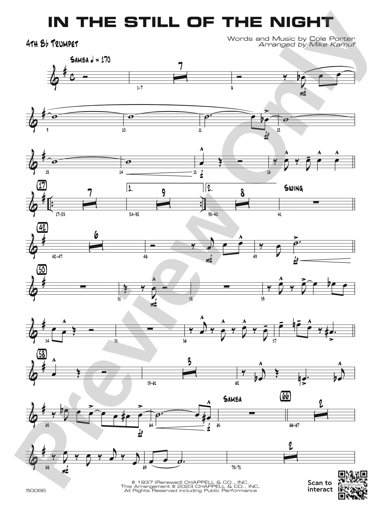 In the Still of the Night: 4th B-flat Trumpet