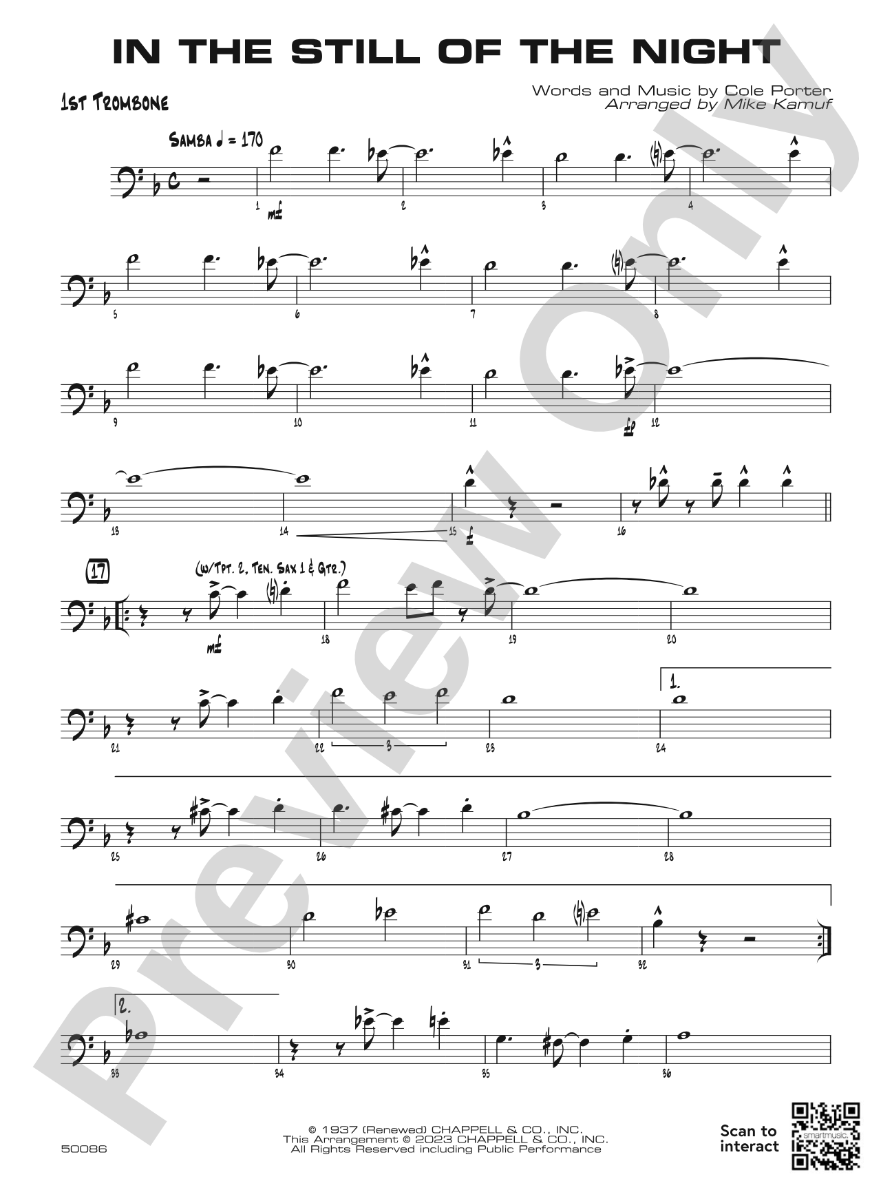 In the Still of the Night: 1st Trombone