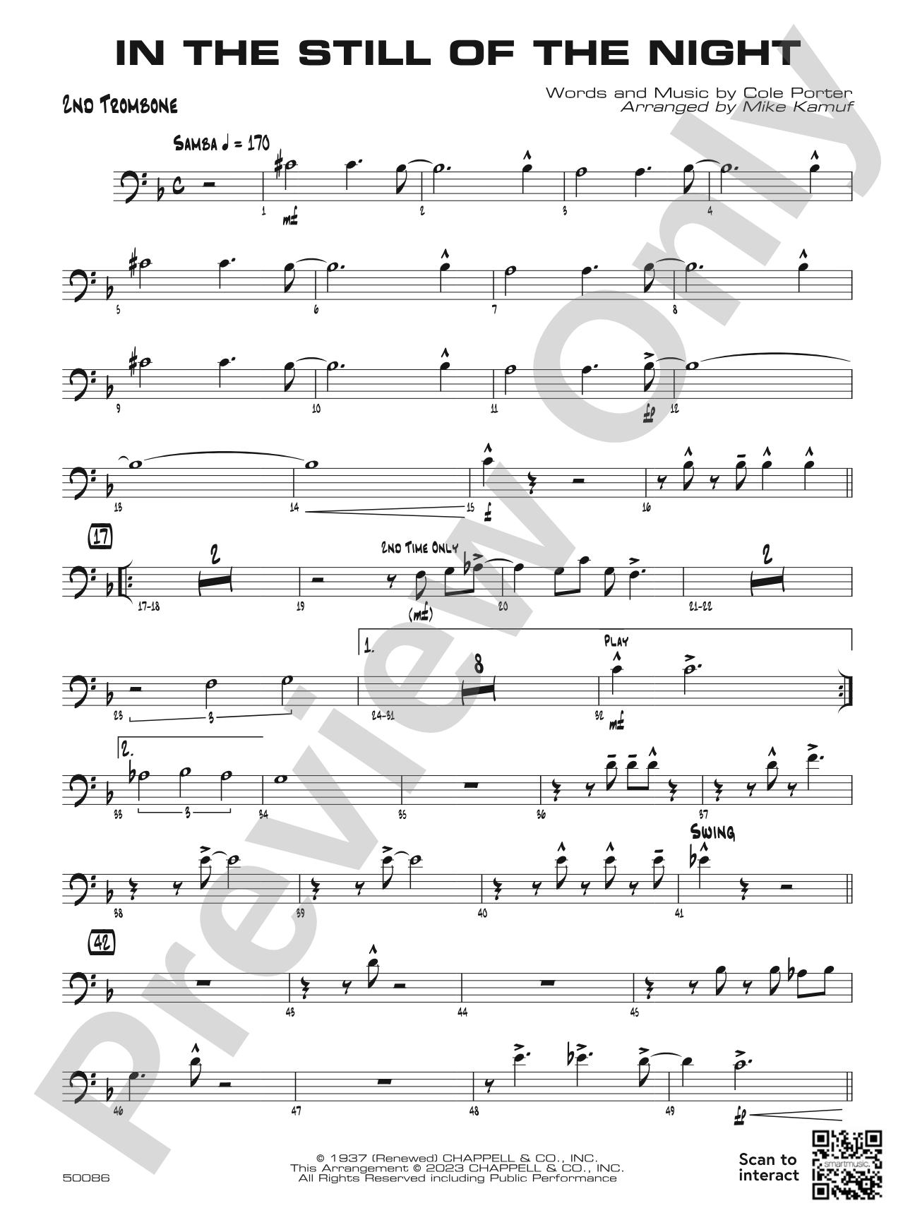 In the Still of the Night: 2nd Trombone