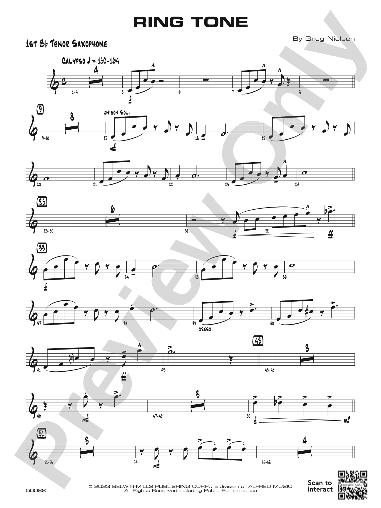 Ring Tone: B-flat Tenor Saxophone